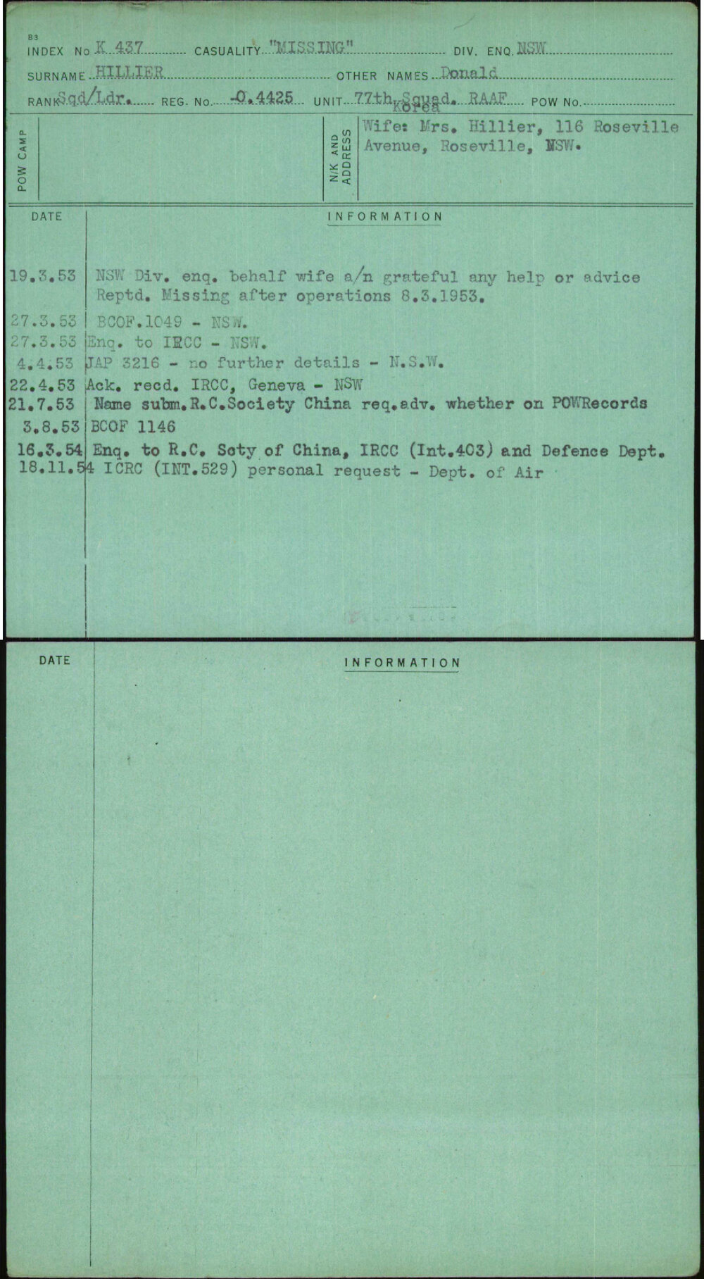 Hillier, Donald, O4425