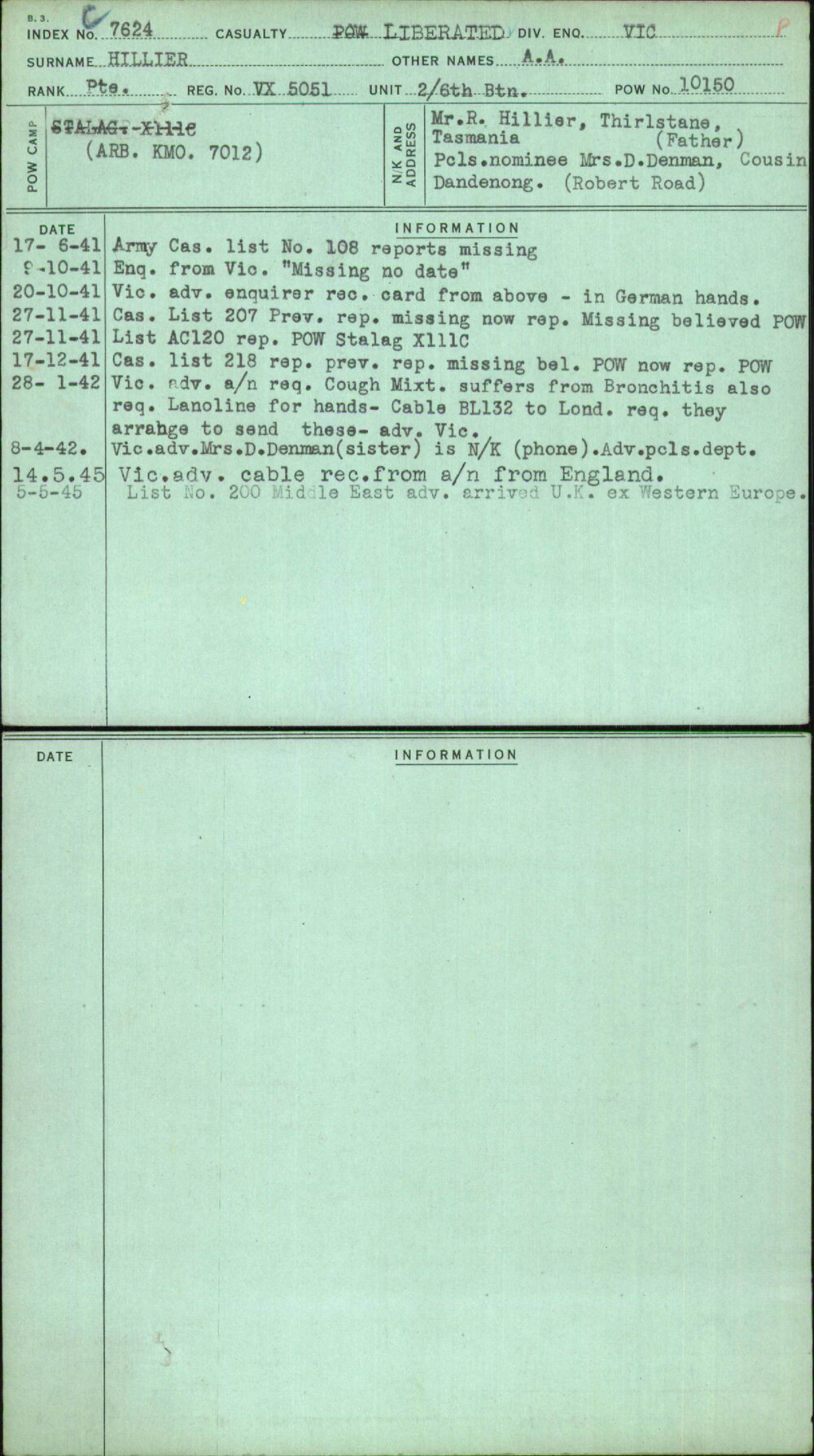 Hillier, A A, VX5051