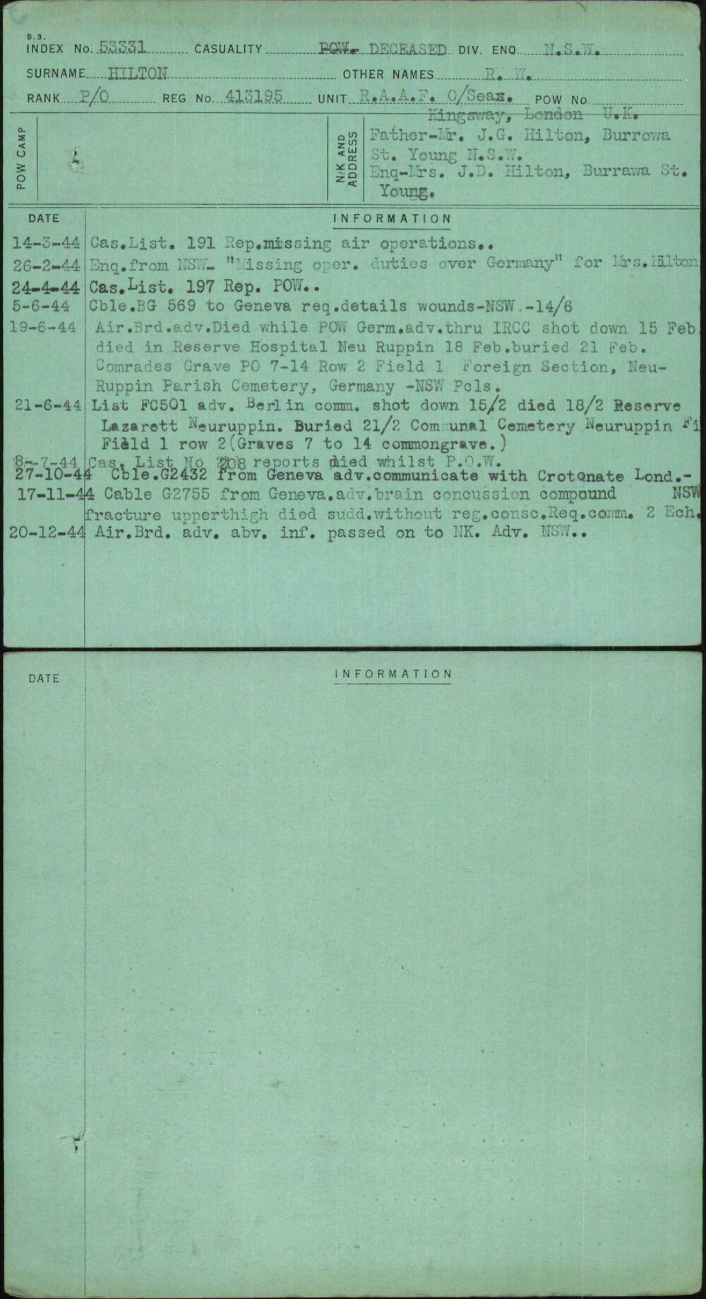 Hilton, R W, 413195