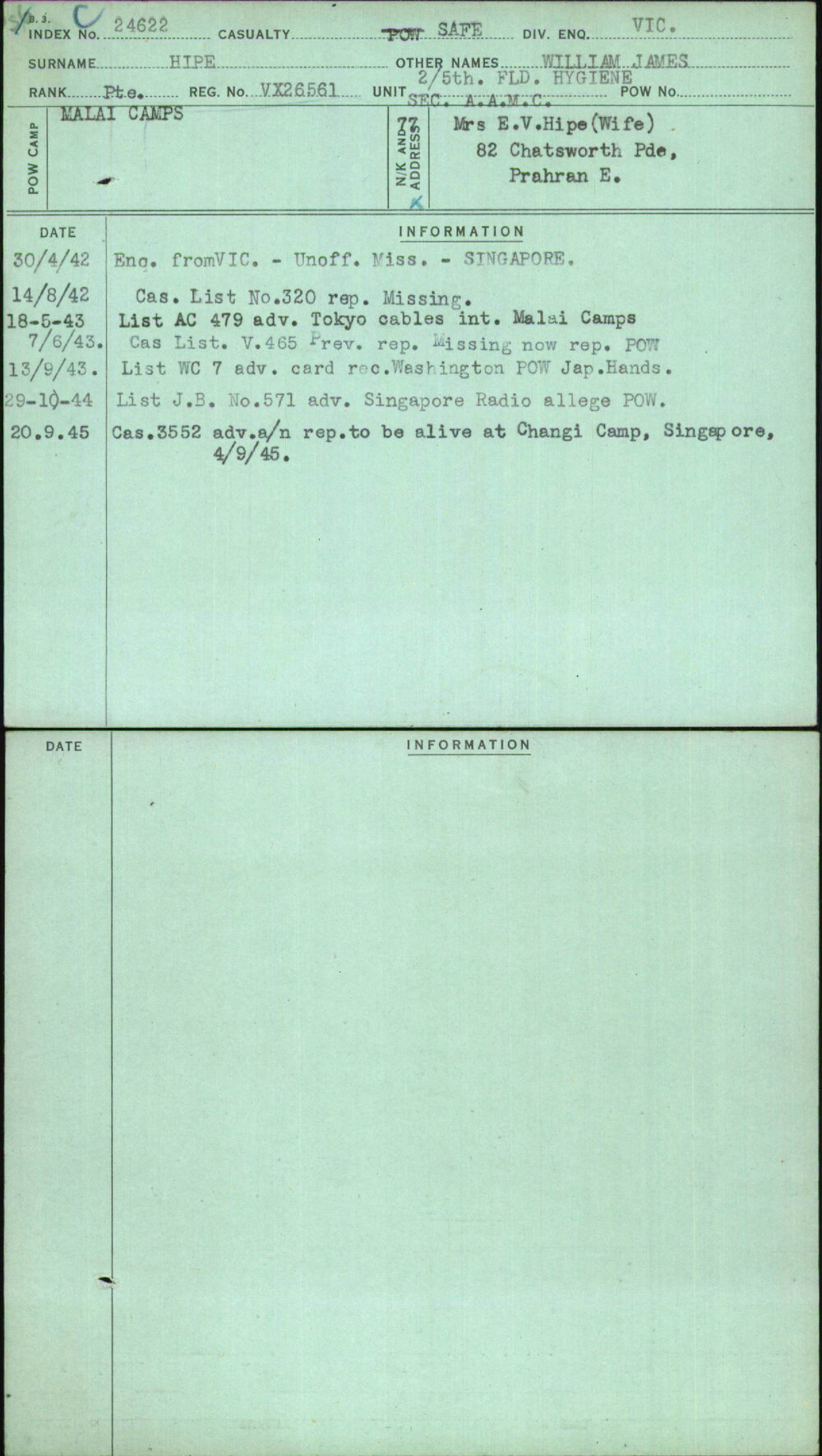 Hipe, William James, VX26561