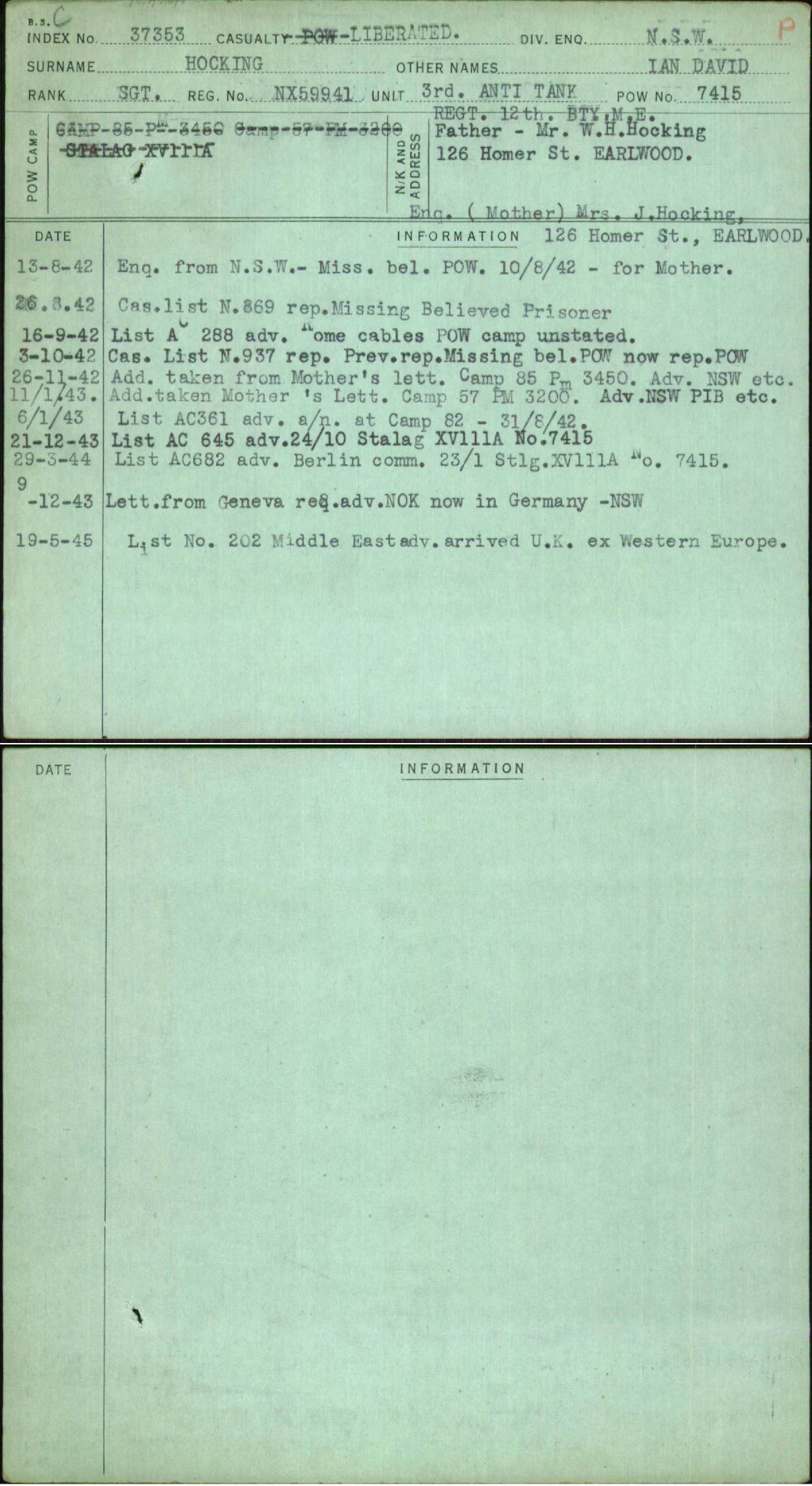 Hocking, Ian David, NX59941