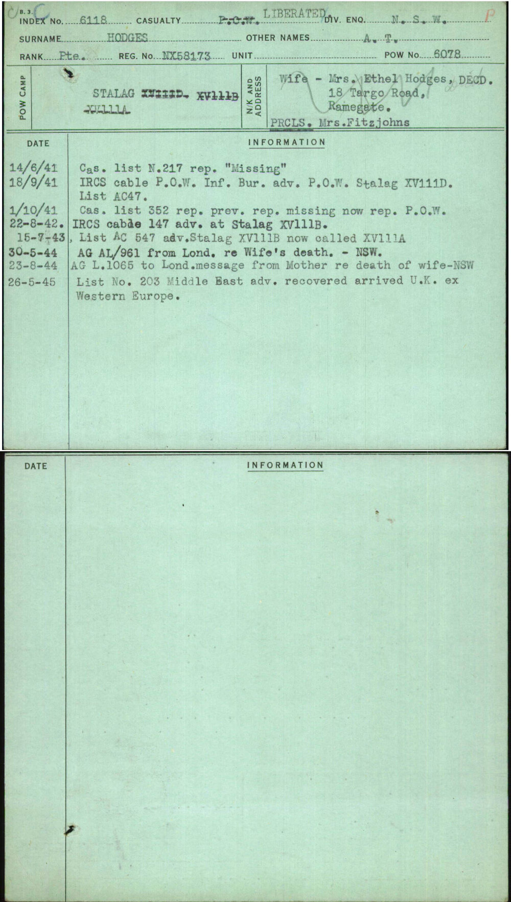 Hodges, A T, NX58173