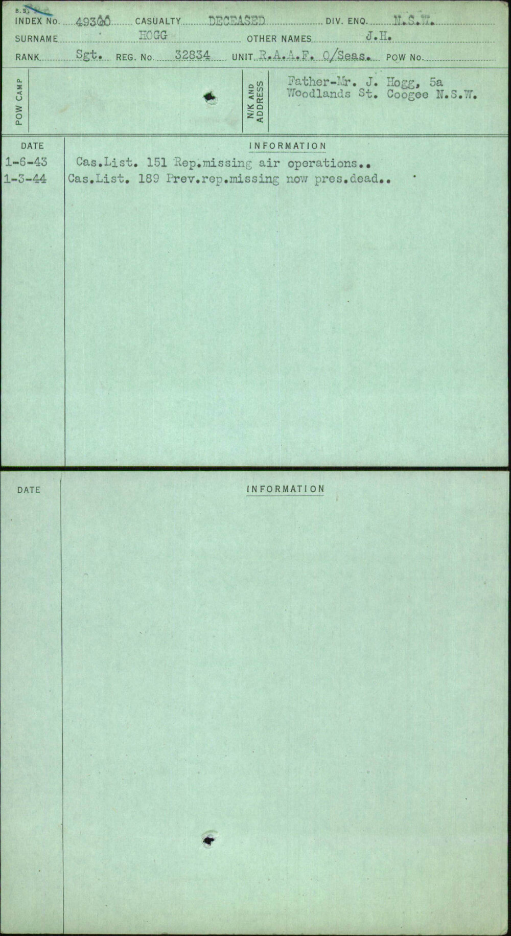 Hogg, J H, 32834