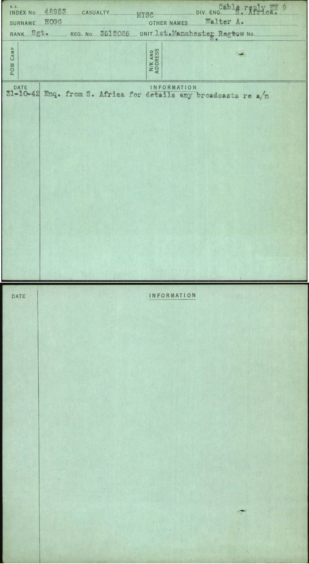 Hogg, Walter A, 3518085