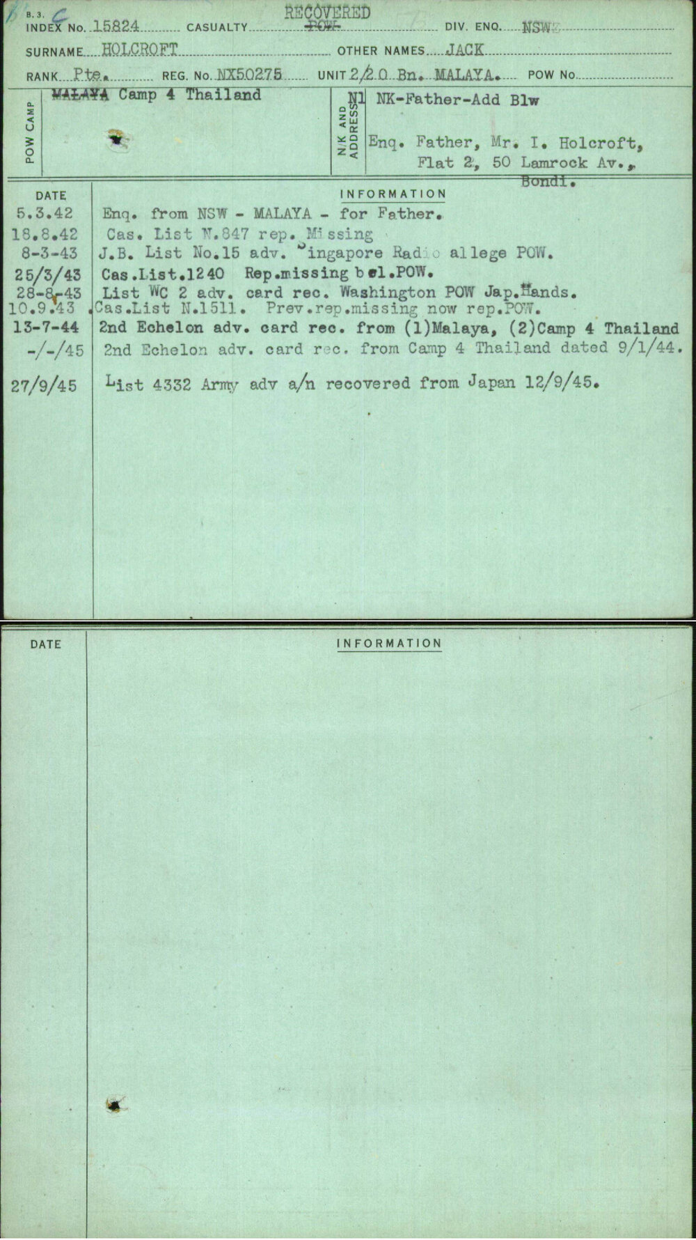 Holcroft, Jack, NX50275