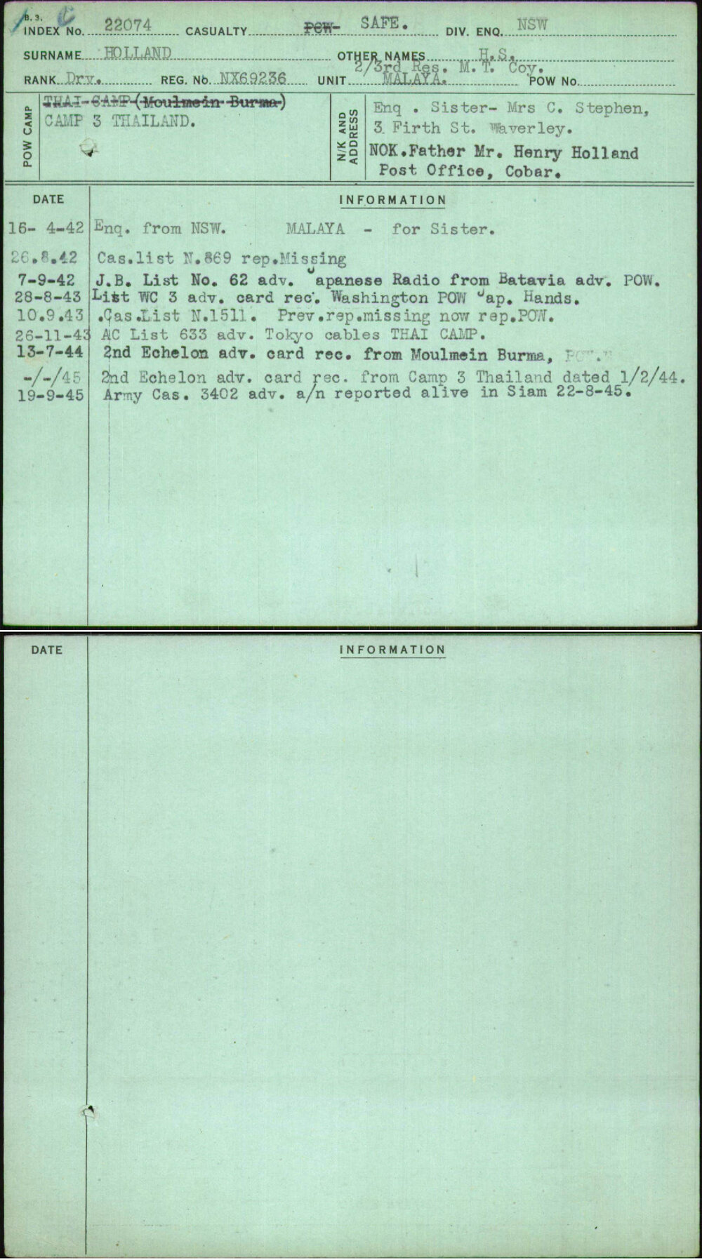 Holland, H S, NX69236