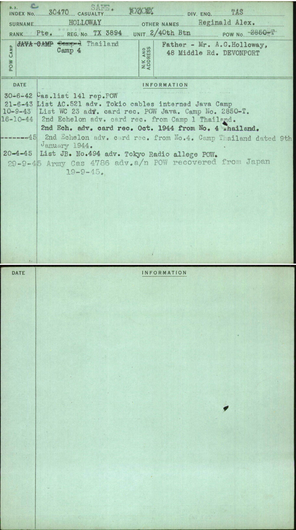 Holloway, Reginald Alex, TX3894