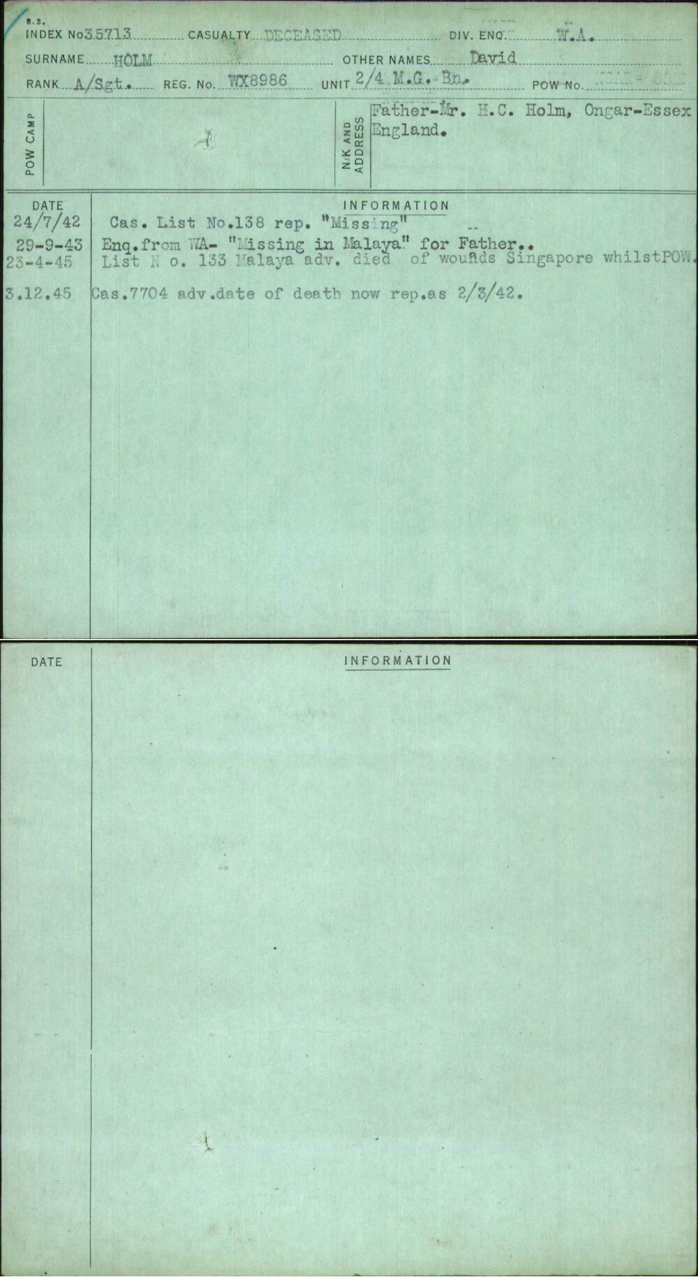 Holm, David, WX8986