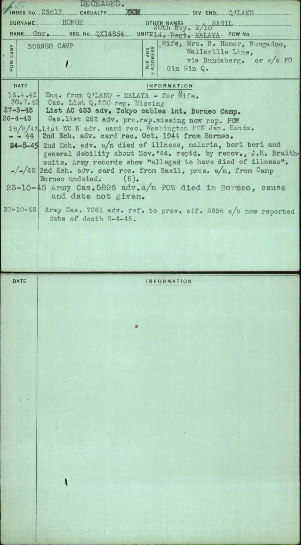 Honor, Basil, QX14854