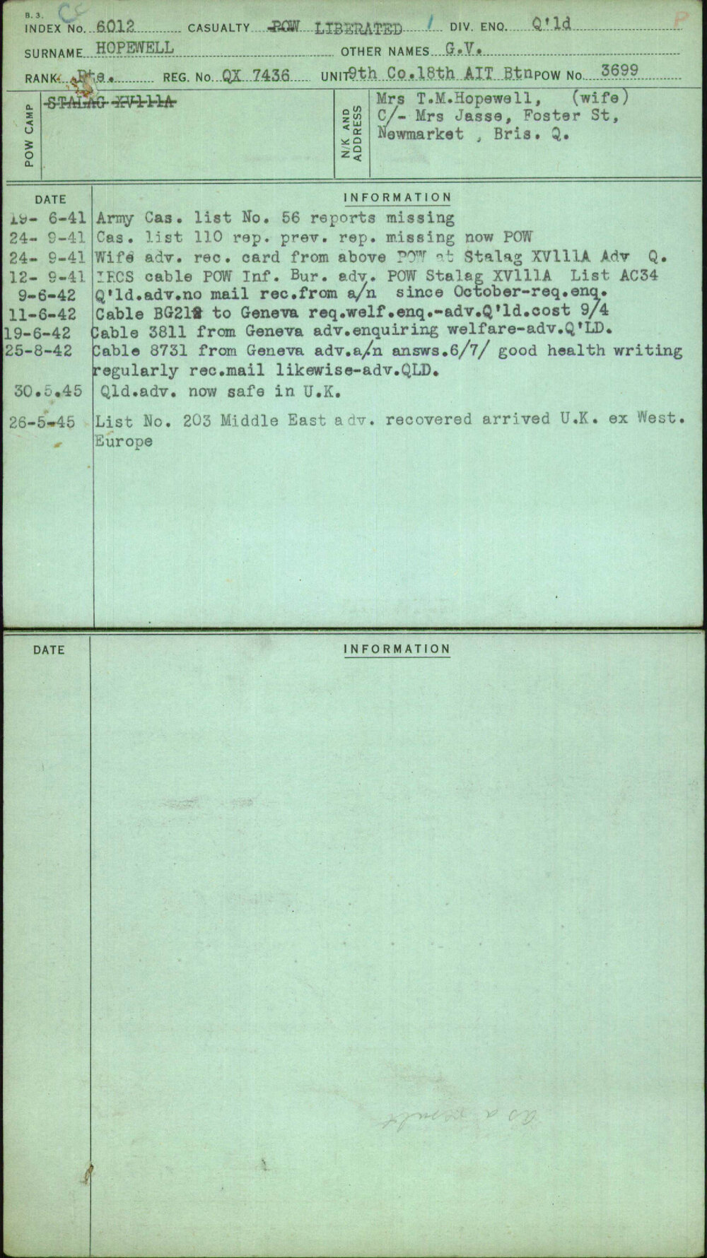 Hopewell, G V, QX7436