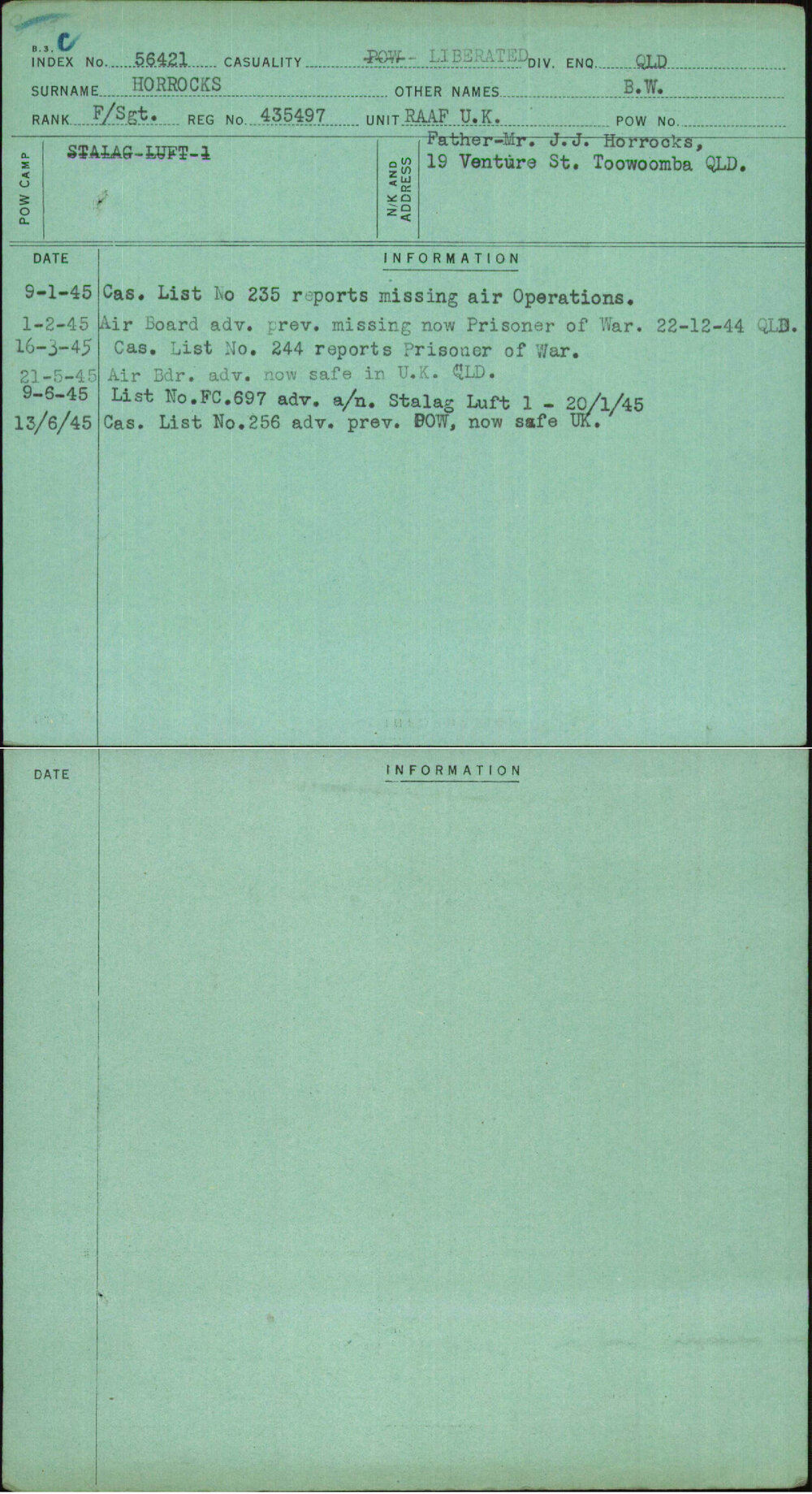 Horrocks, B W, 435497