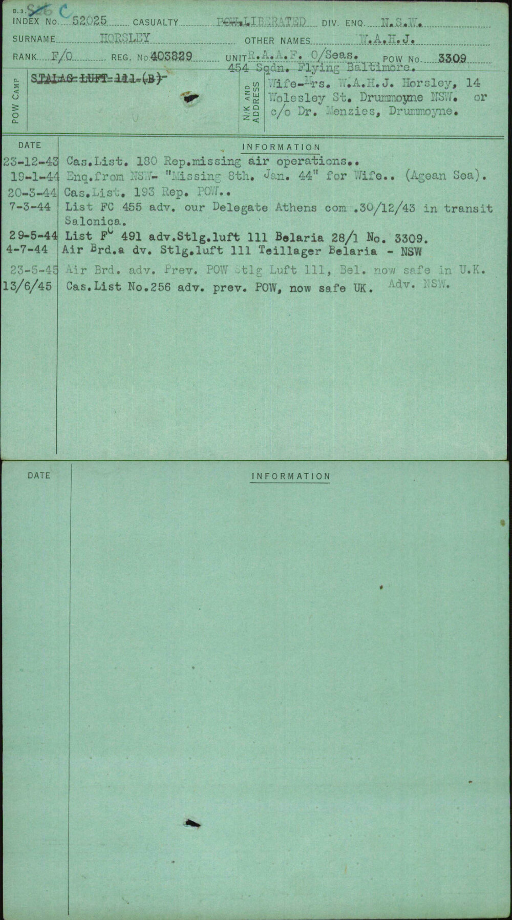 Horsley, W A H J, 403829