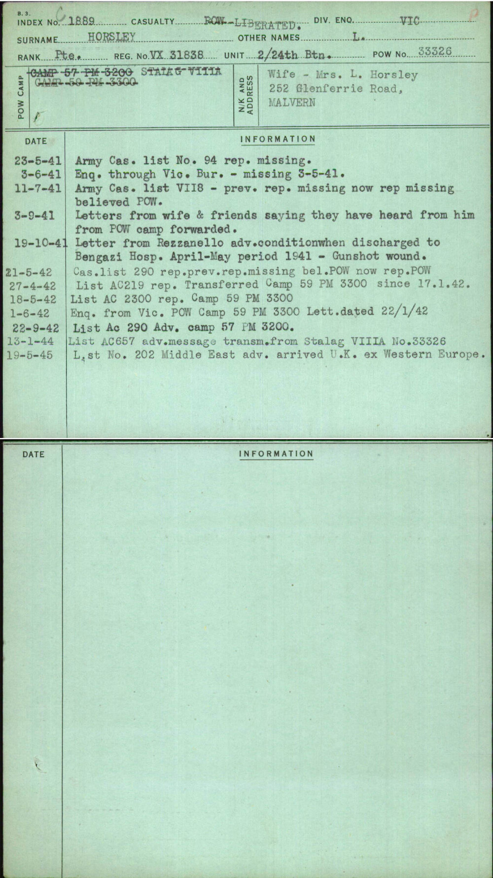 Horsley, L, VX31838