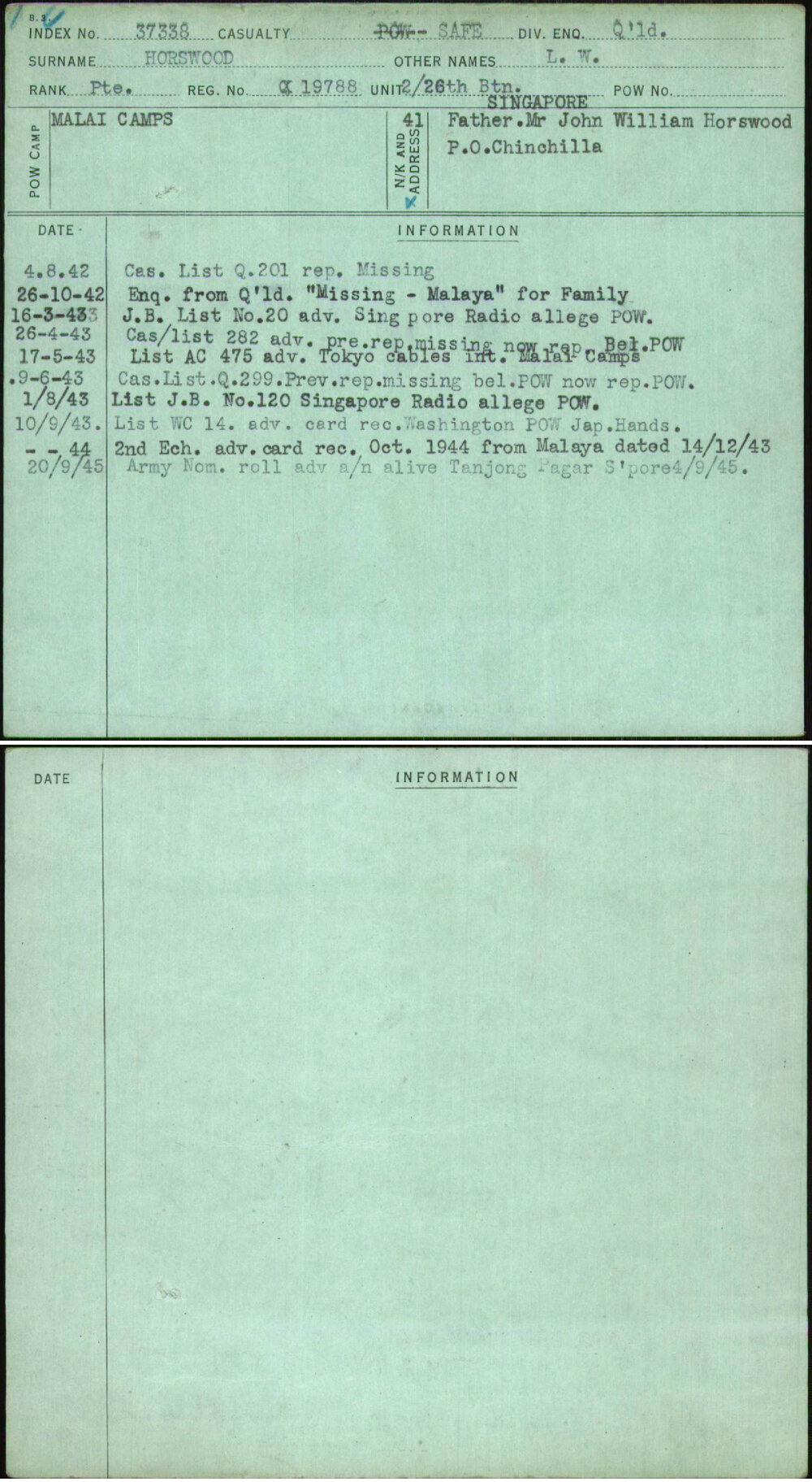 Horswood, L W, QX19788