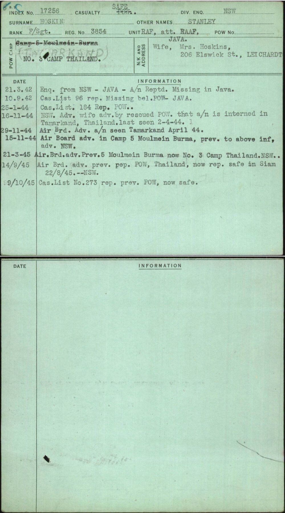 Hoskin, Stanley, 3854