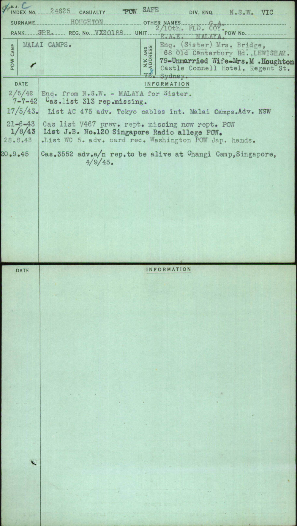 Houghton, G A, VX20188