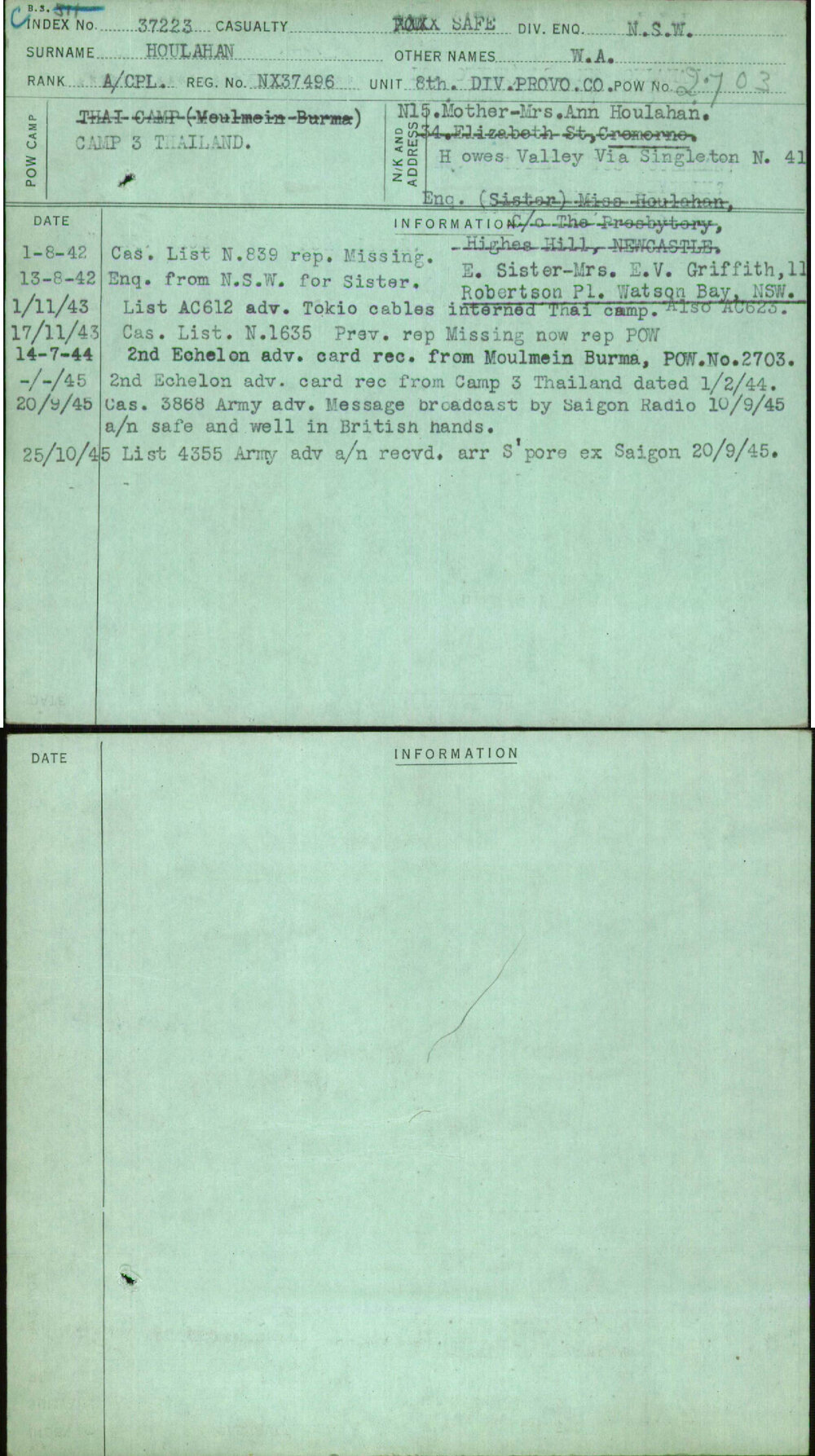 Houlahan, W A, NX37496