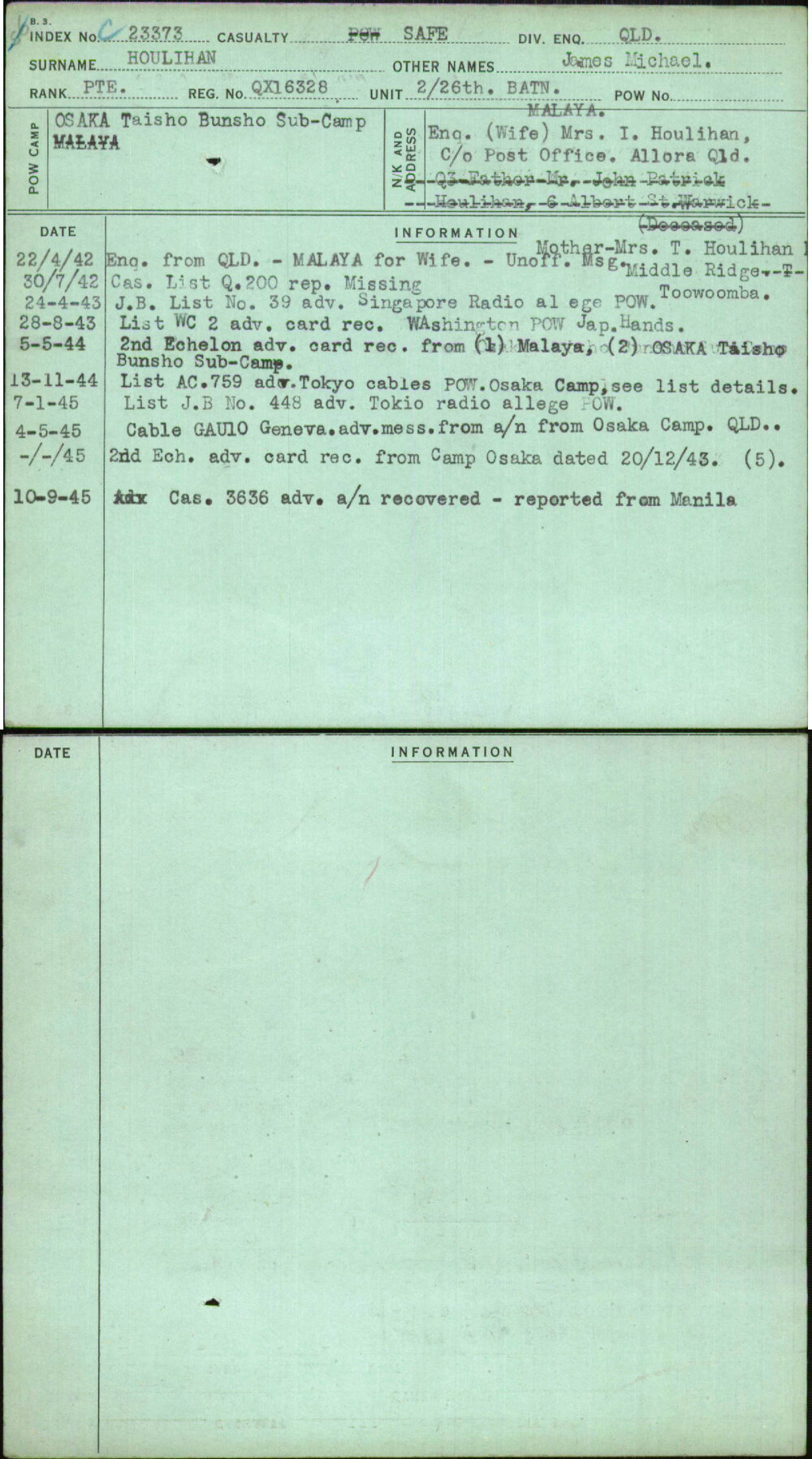 Houlihan, James Michael, QX16328