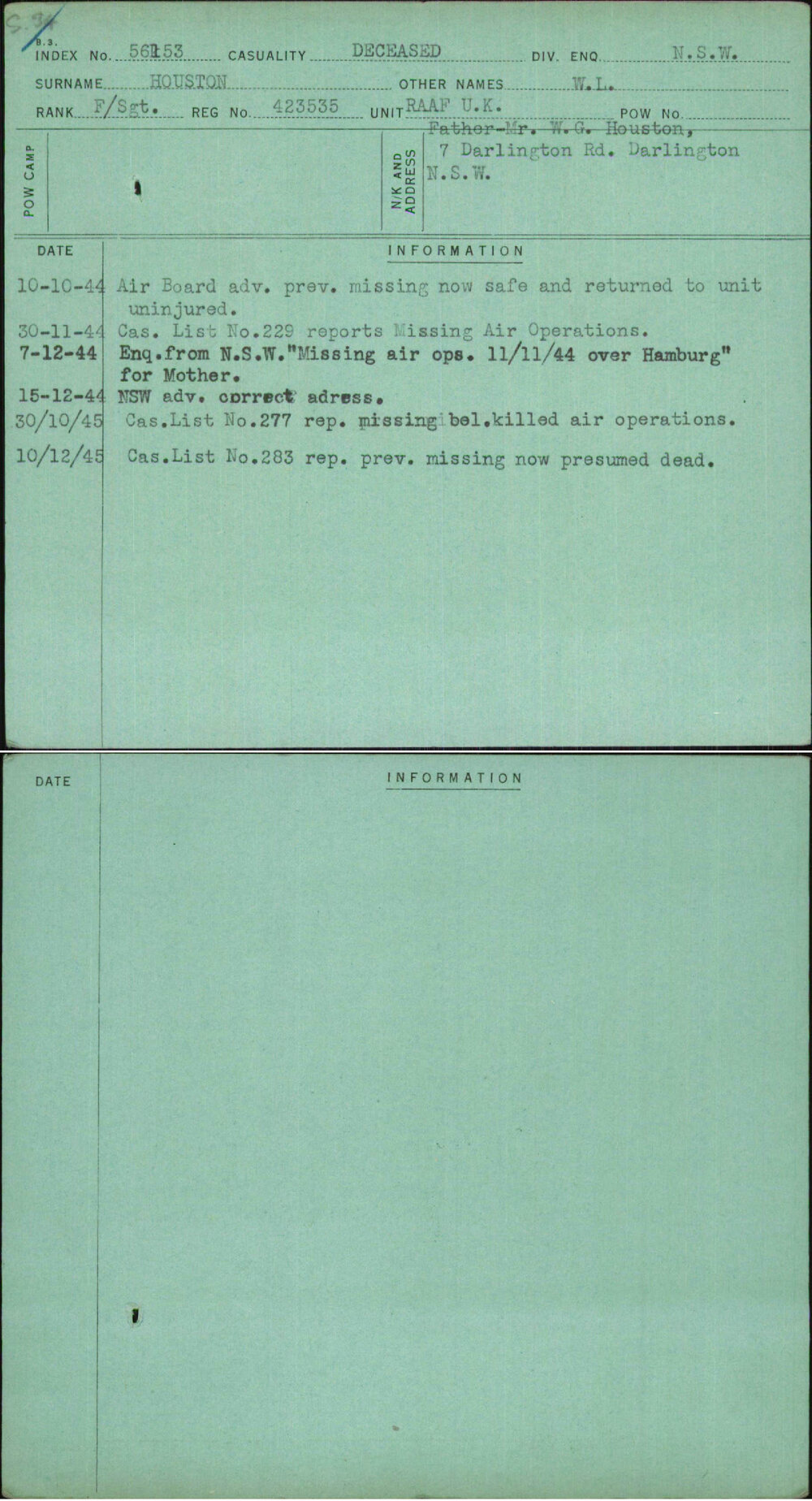 Houston, W L, 423535