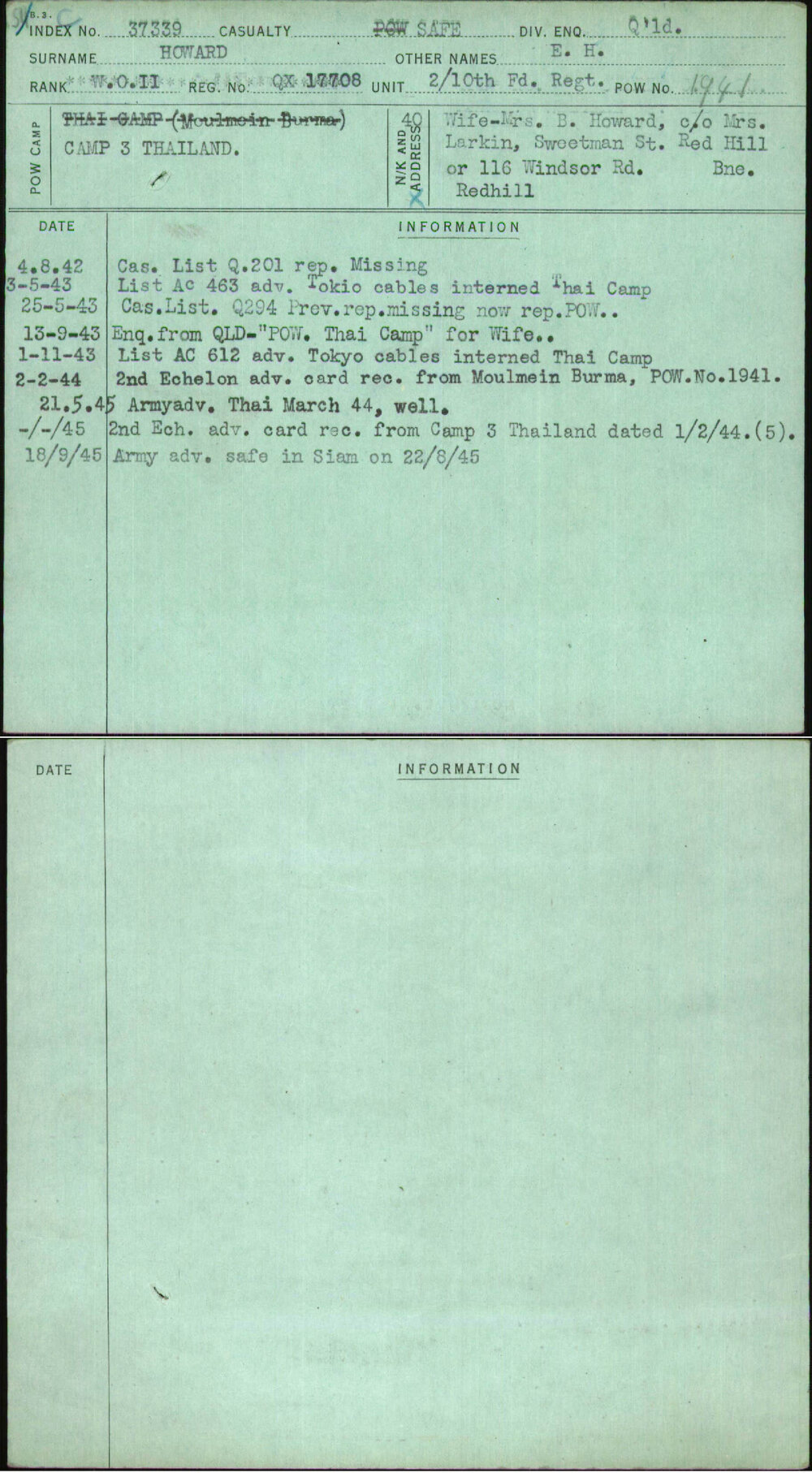 Howard, E H, QX17708