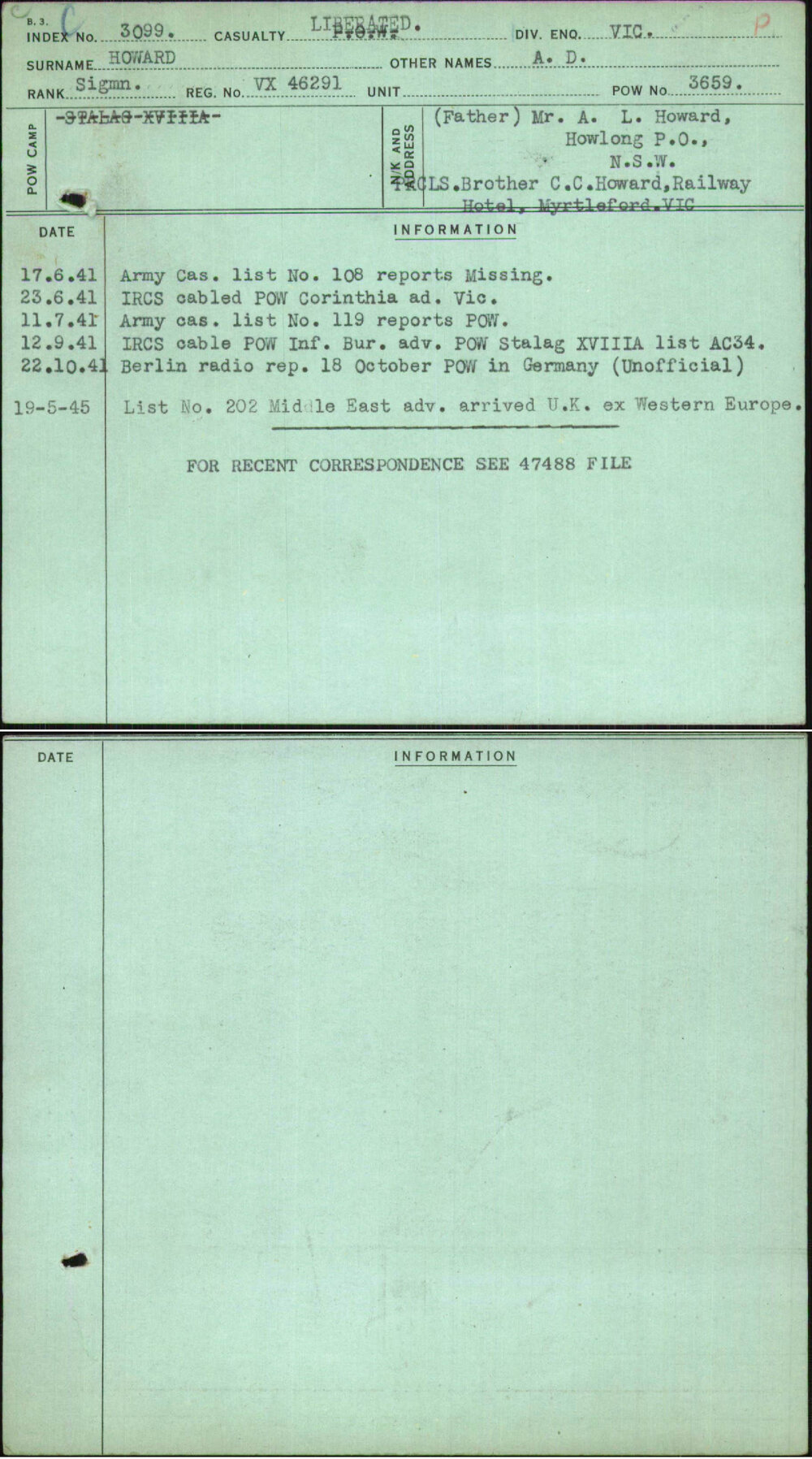 Howard, A D, VX46291