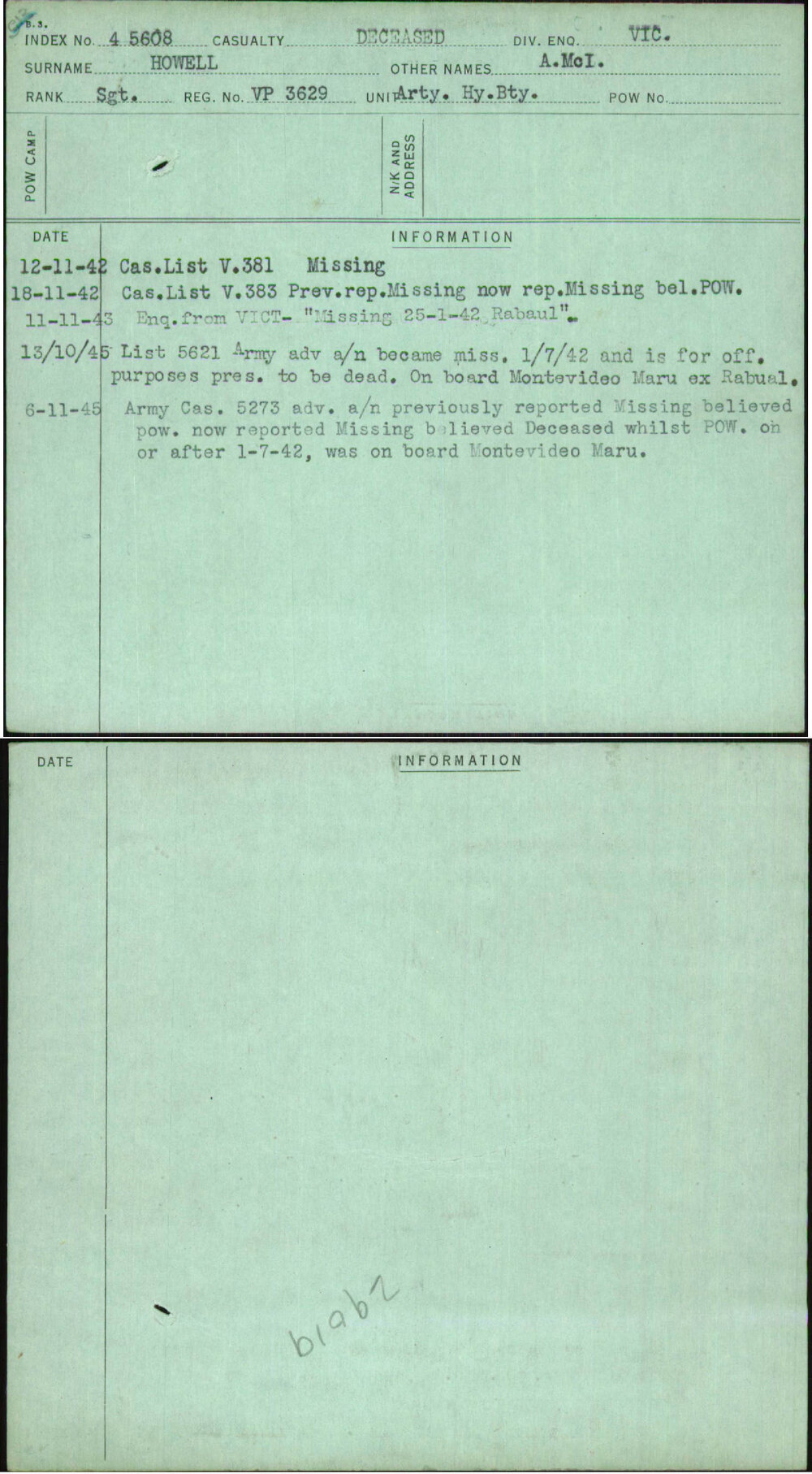 Howell, A Mci, Vp3629