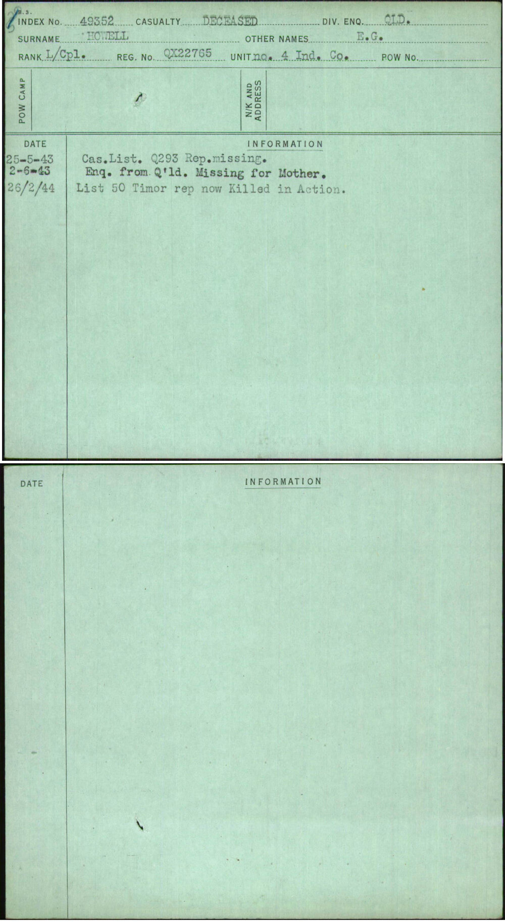 Howell, E G, QX22765