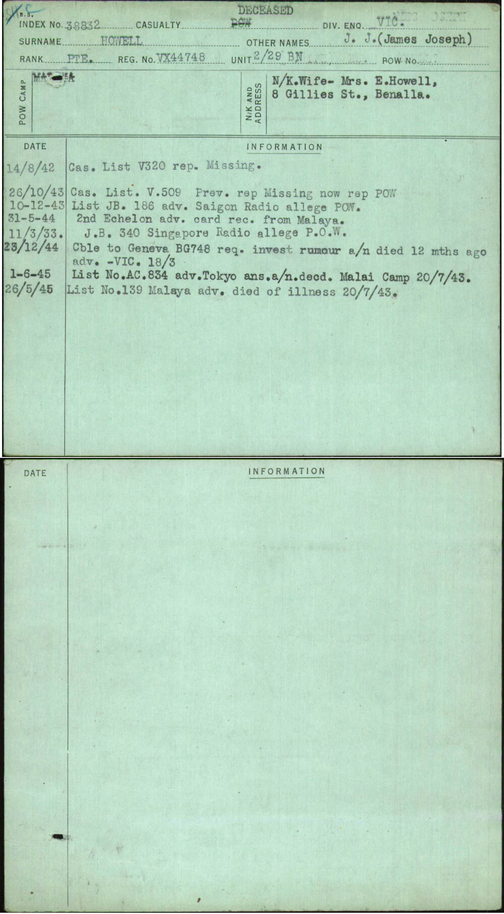 Howell, J J (James Joseph), VX44748