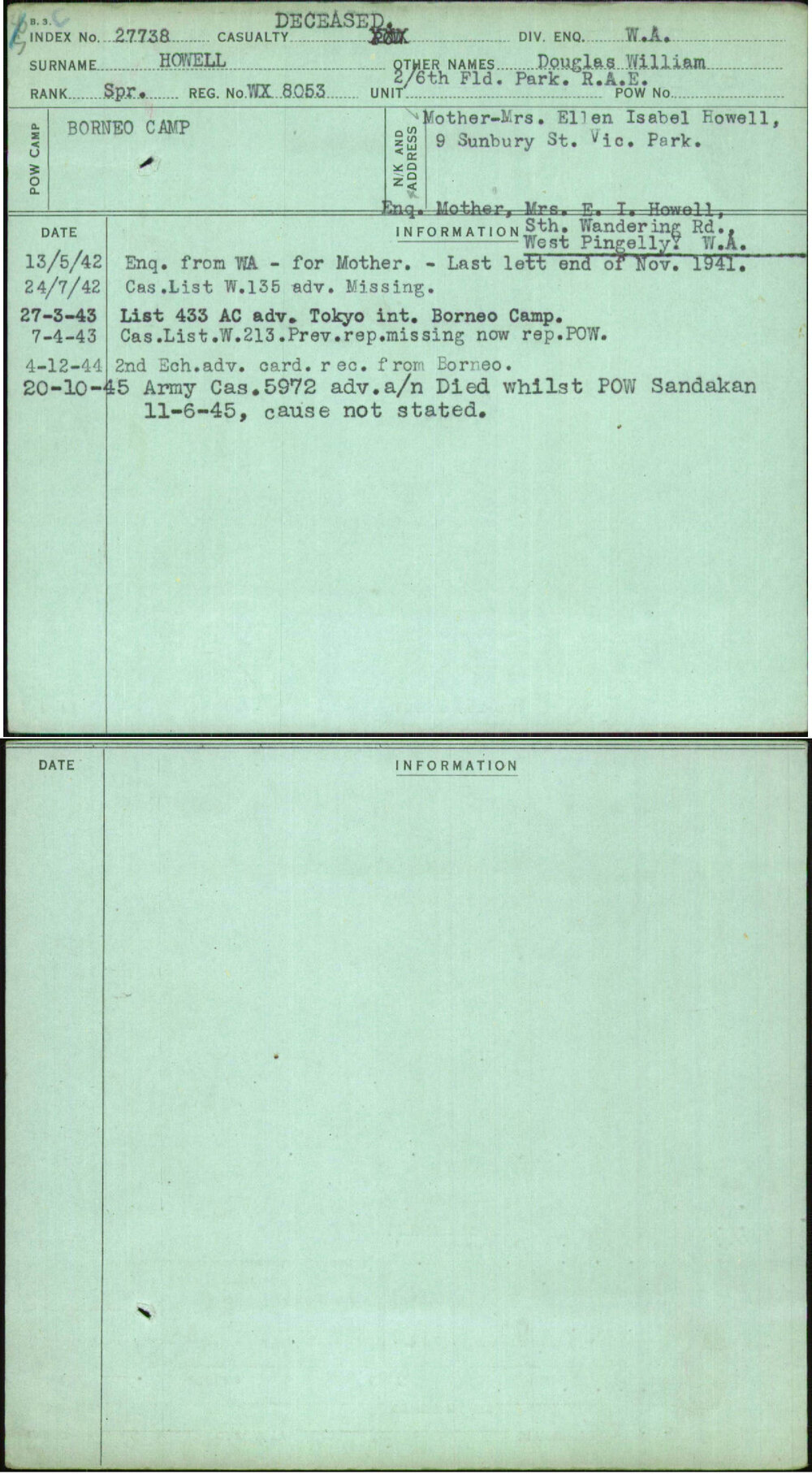 Howell, Douglas William, WX8053