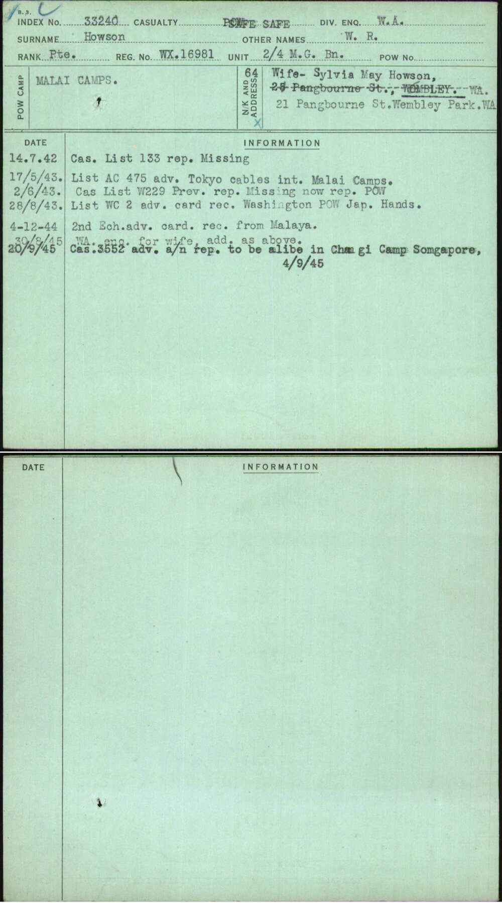 Howson, W R, WX16981