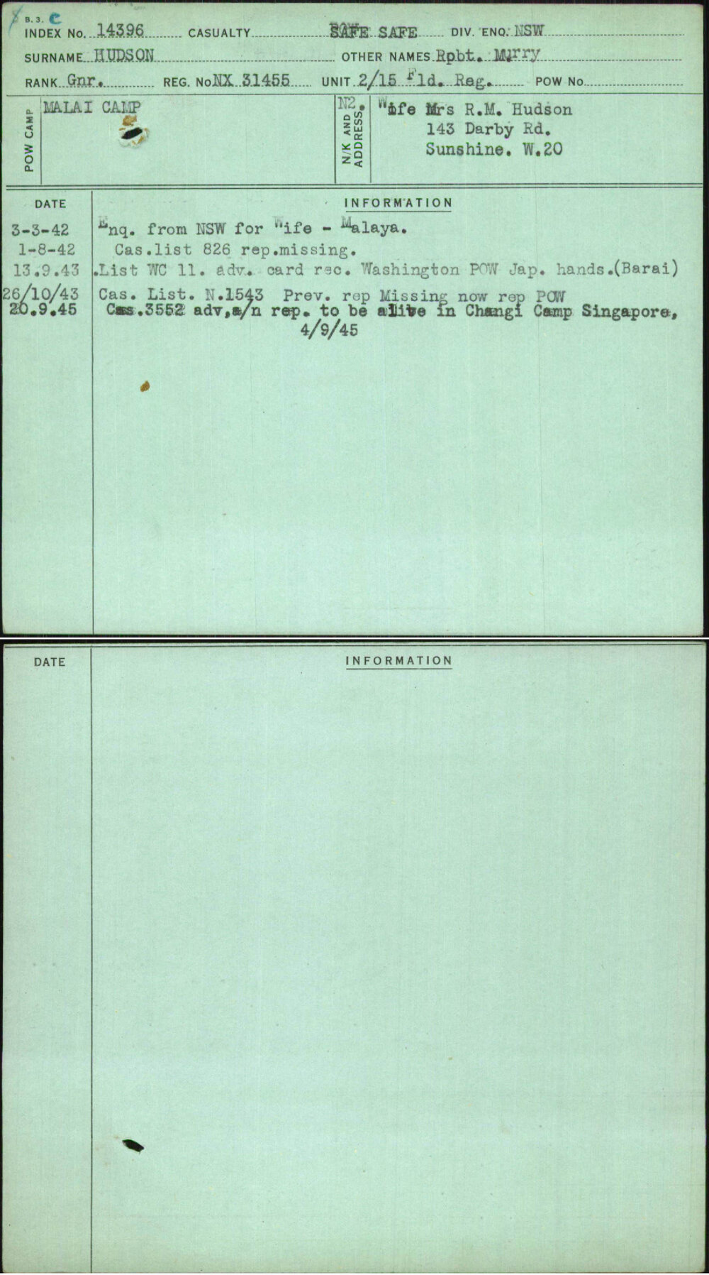 Hudson, Rpbt Murry, NX31455