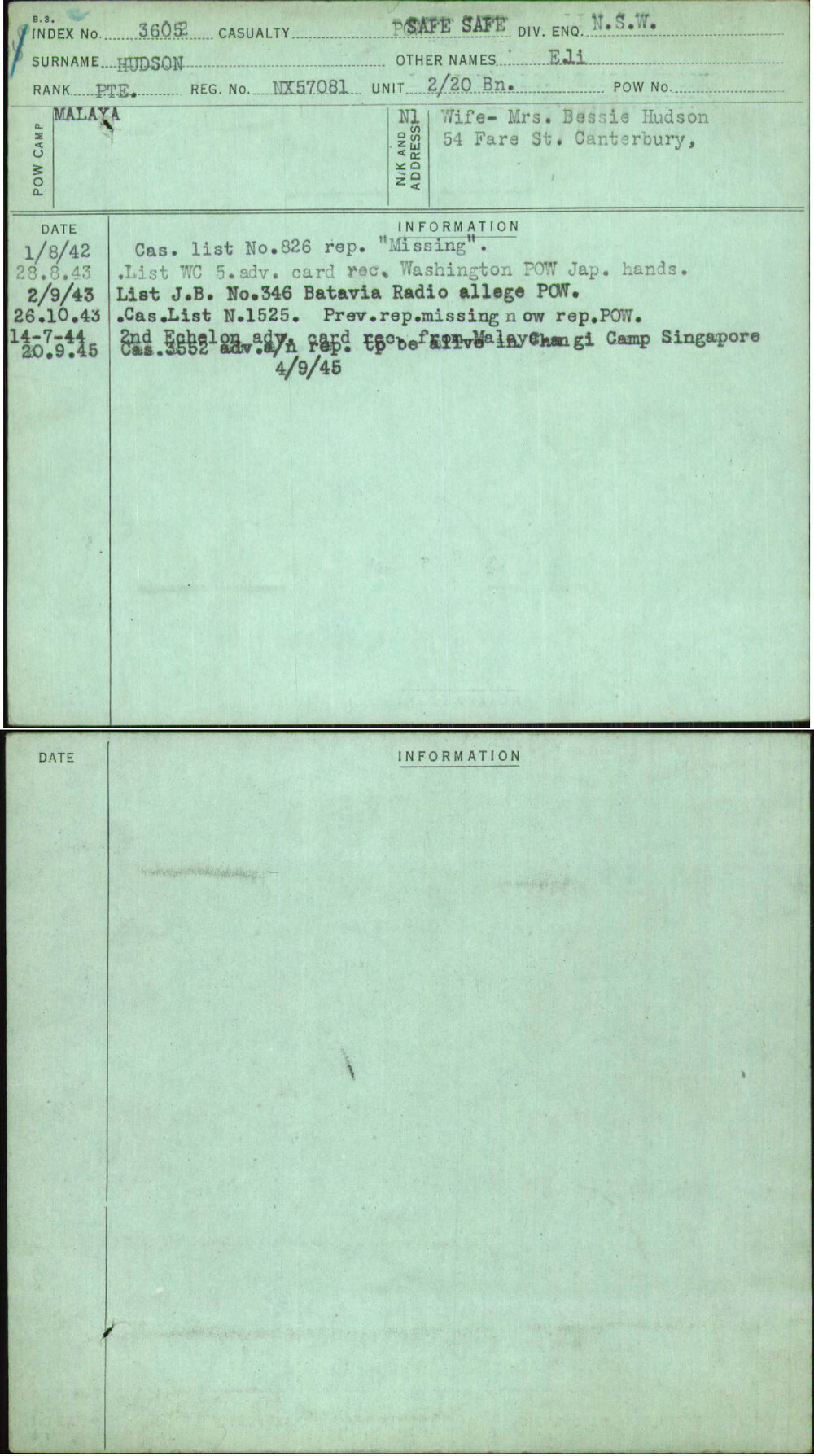 Hudson, E Li, NX57081