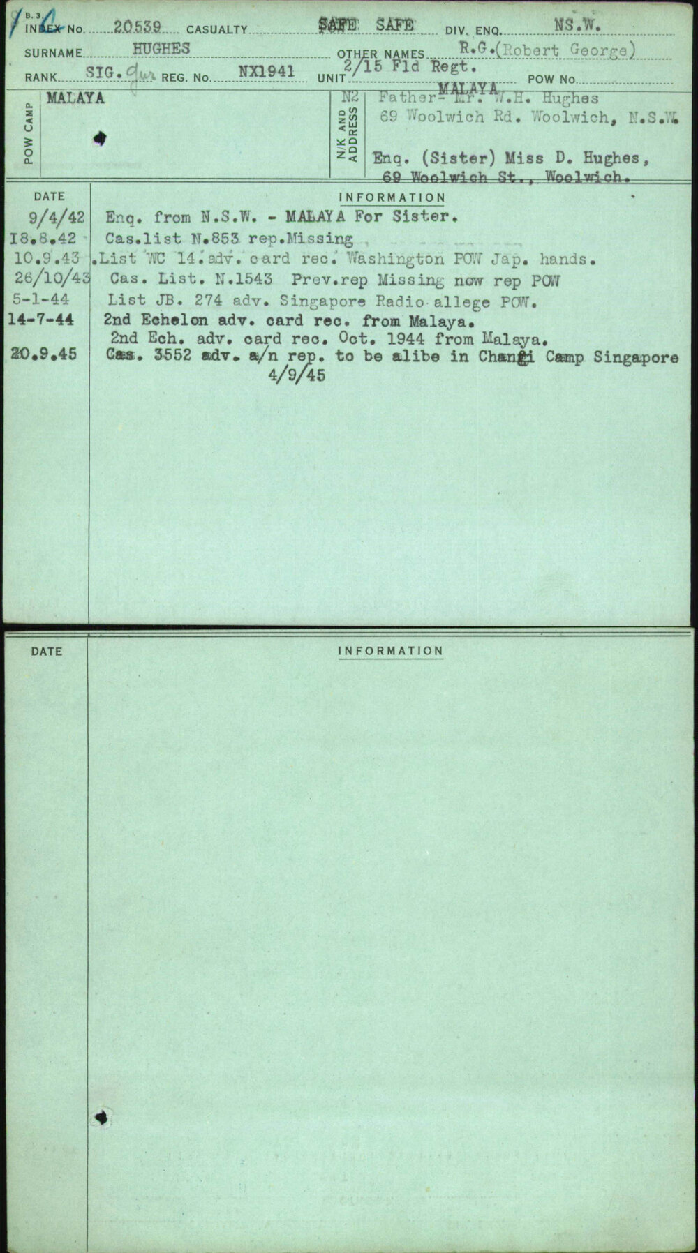 Hughes, R G (Robert George), NX1941