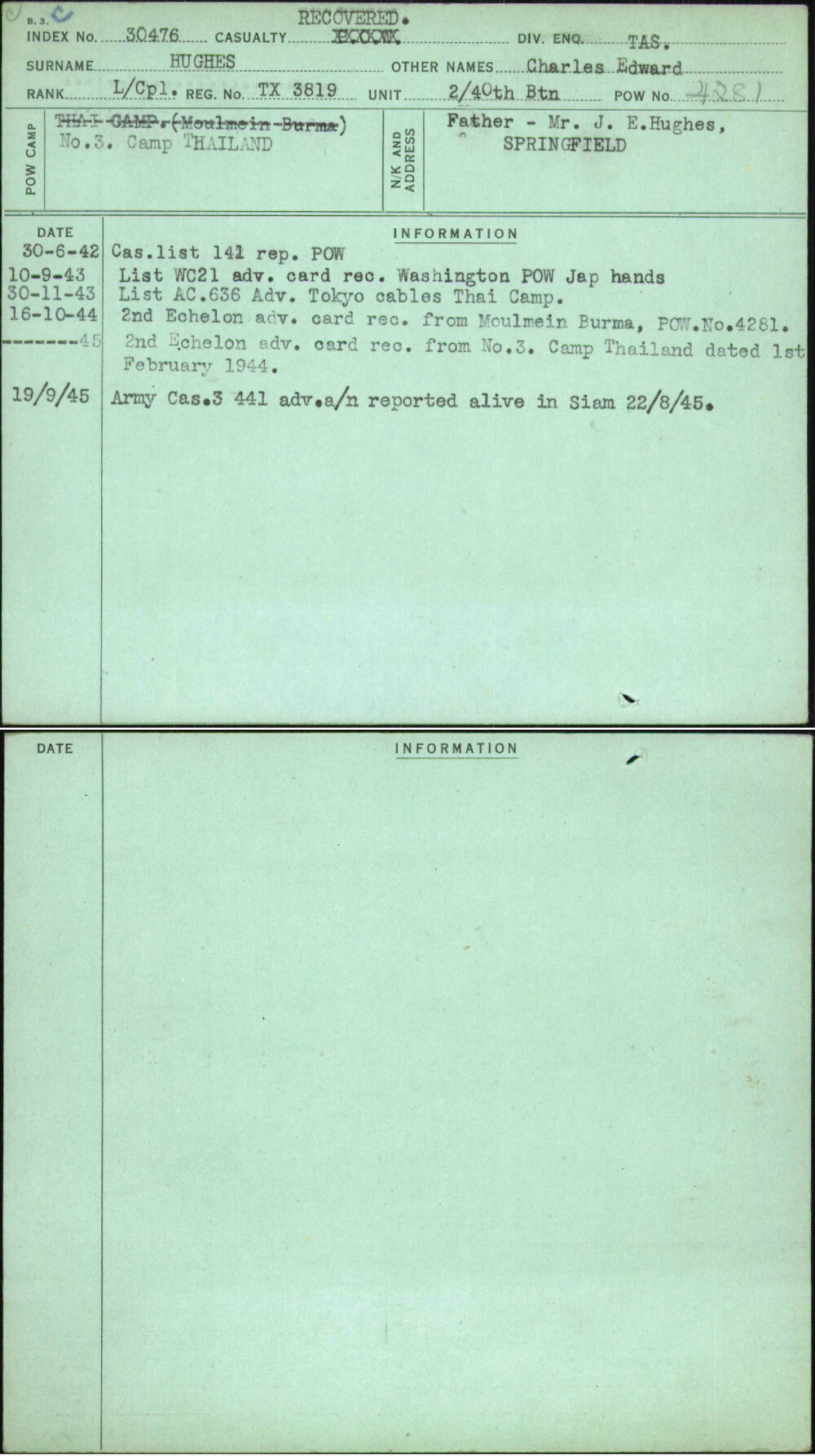 Hughes, Charles Edward, TX3819