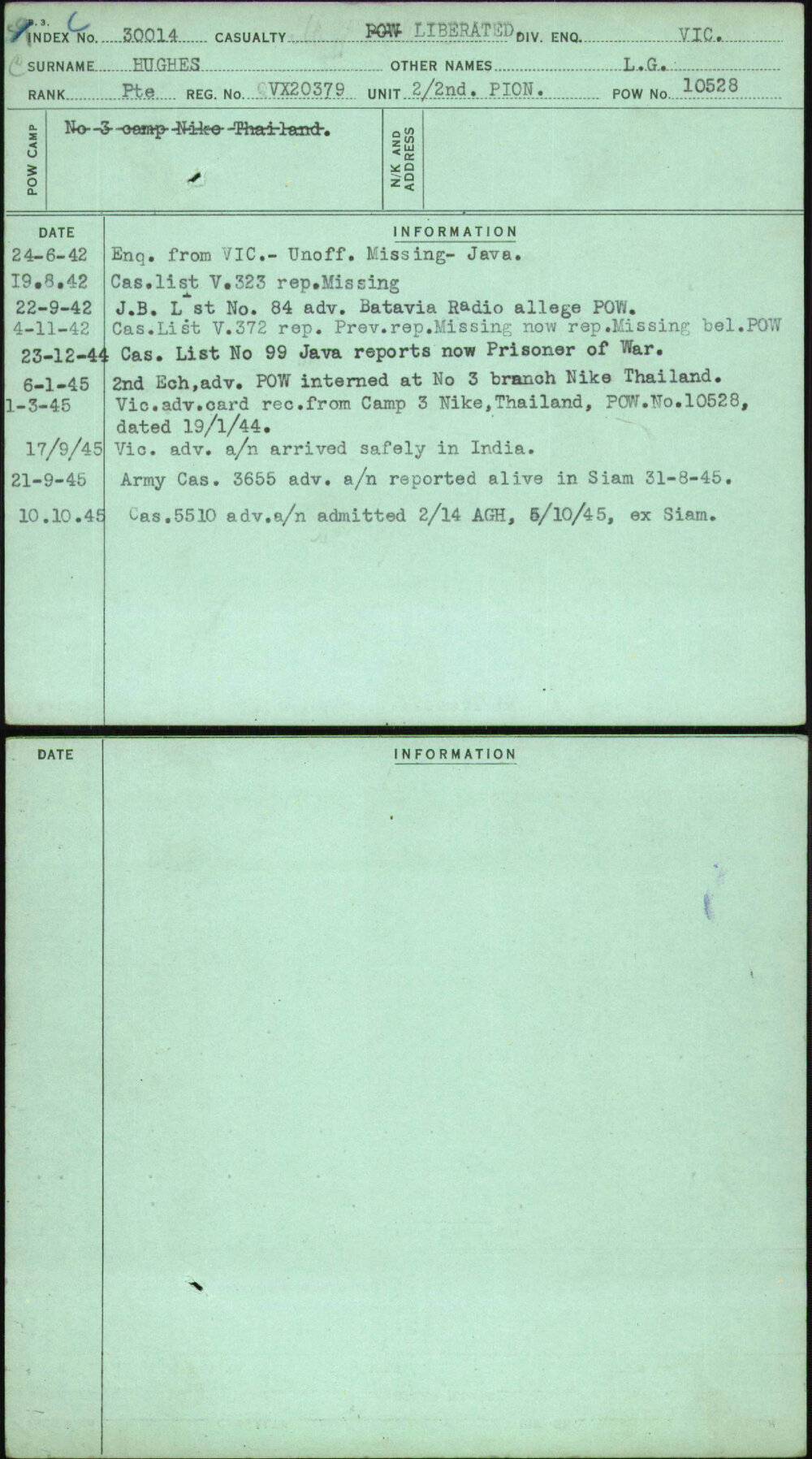 Hughes, L G, VX20379