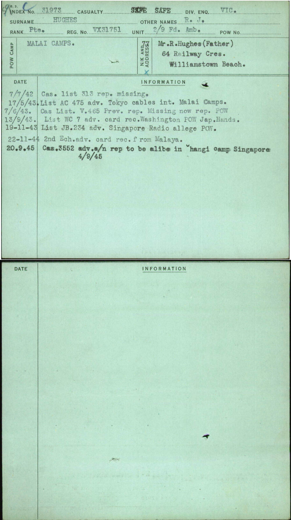 Hughes, R J, VX31751