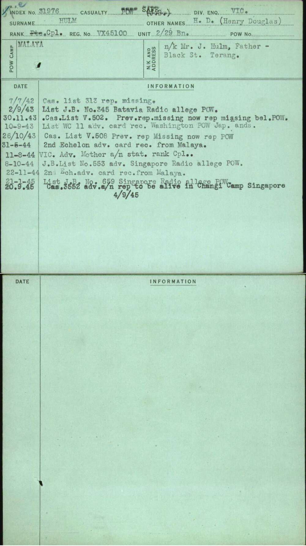 Hulm, H D (Henry Douglas), VX45100