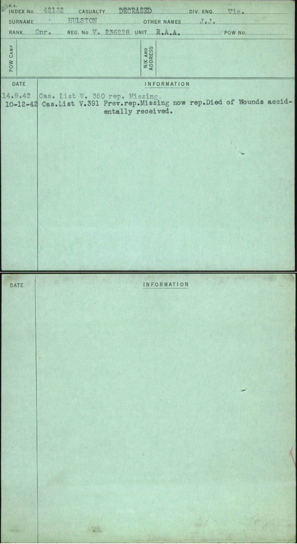 Hulston, J J, V236228