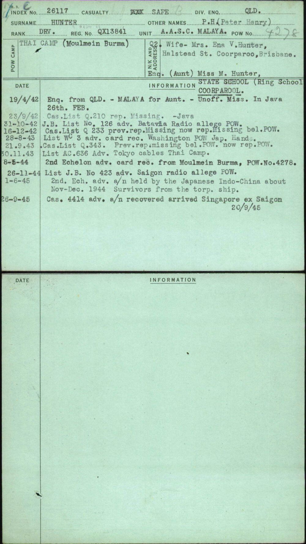 Hunter, P H (Peter Henry), QX13841