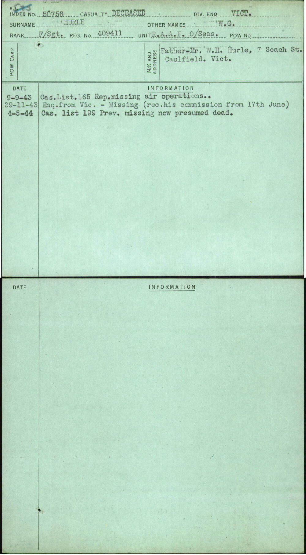 Hurle, W G, 409411