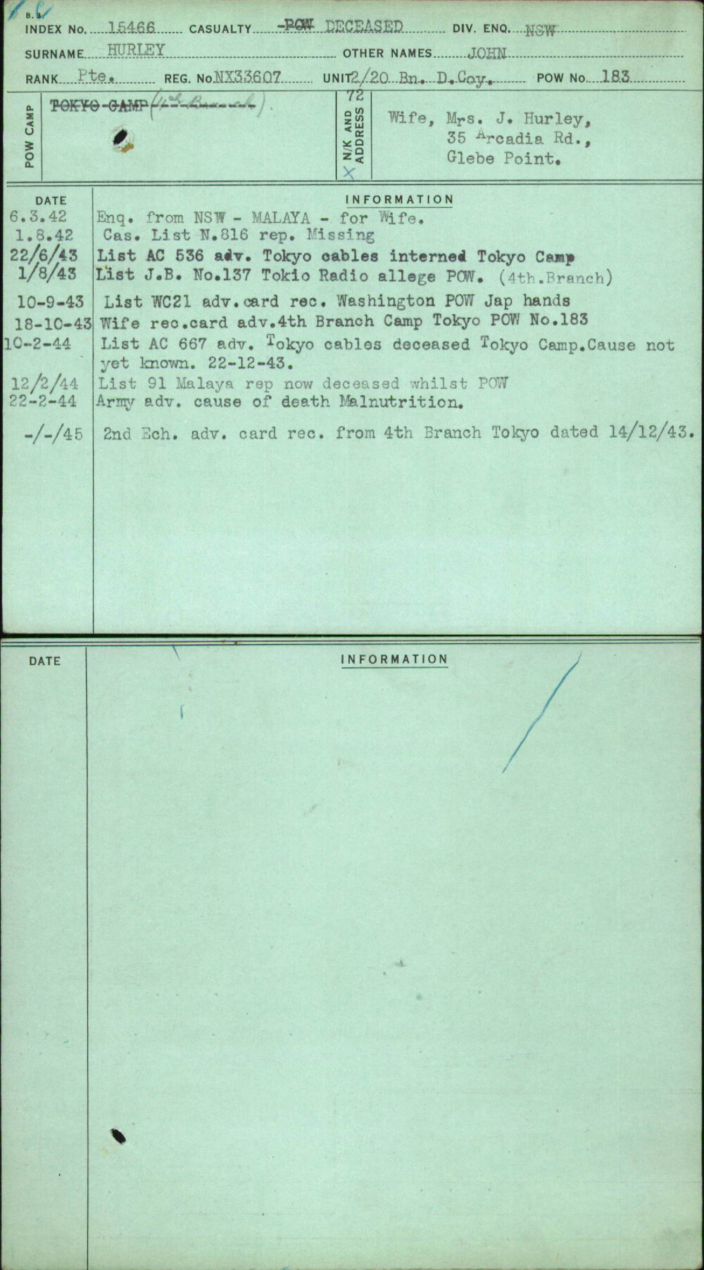 Hurley, John, NX33607