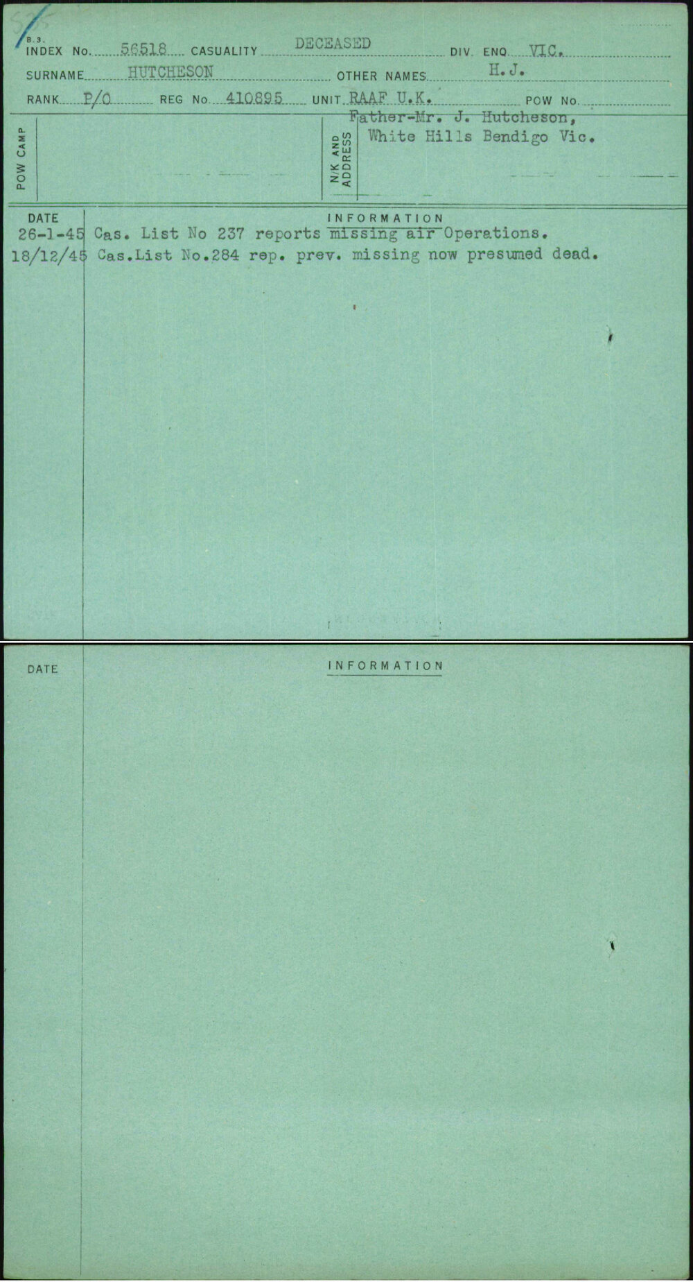 Hutcheson, H J, 410895