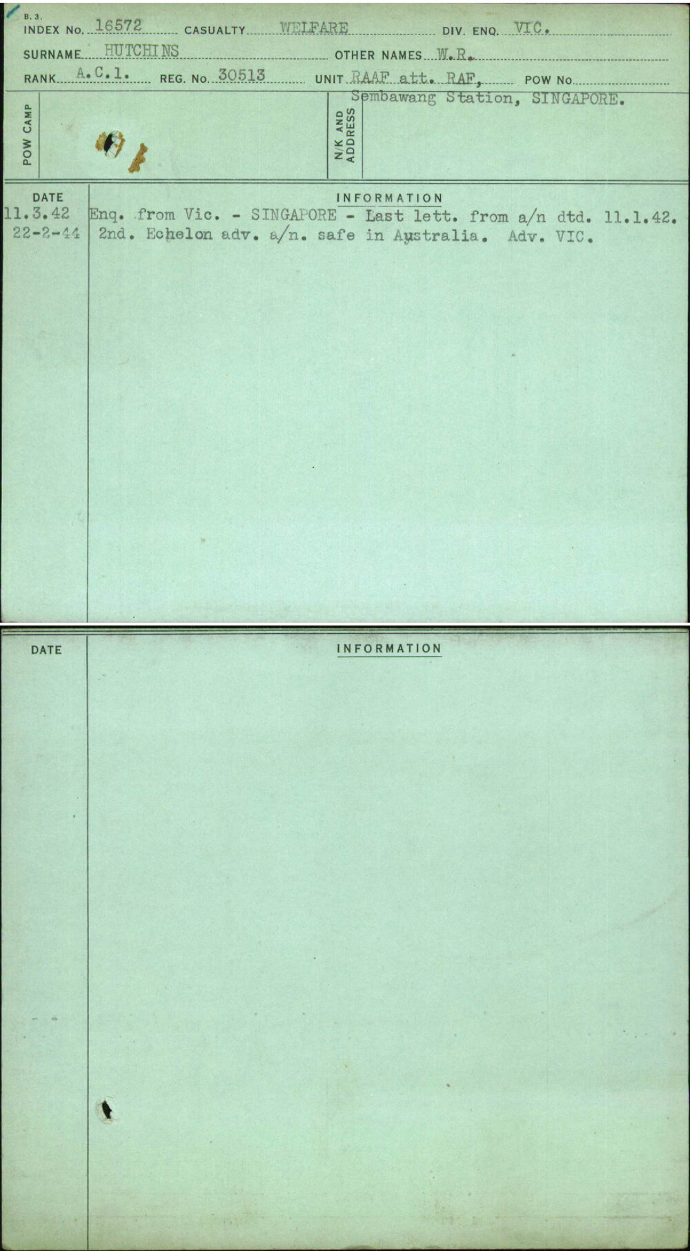 Hutchins, W R, 30513