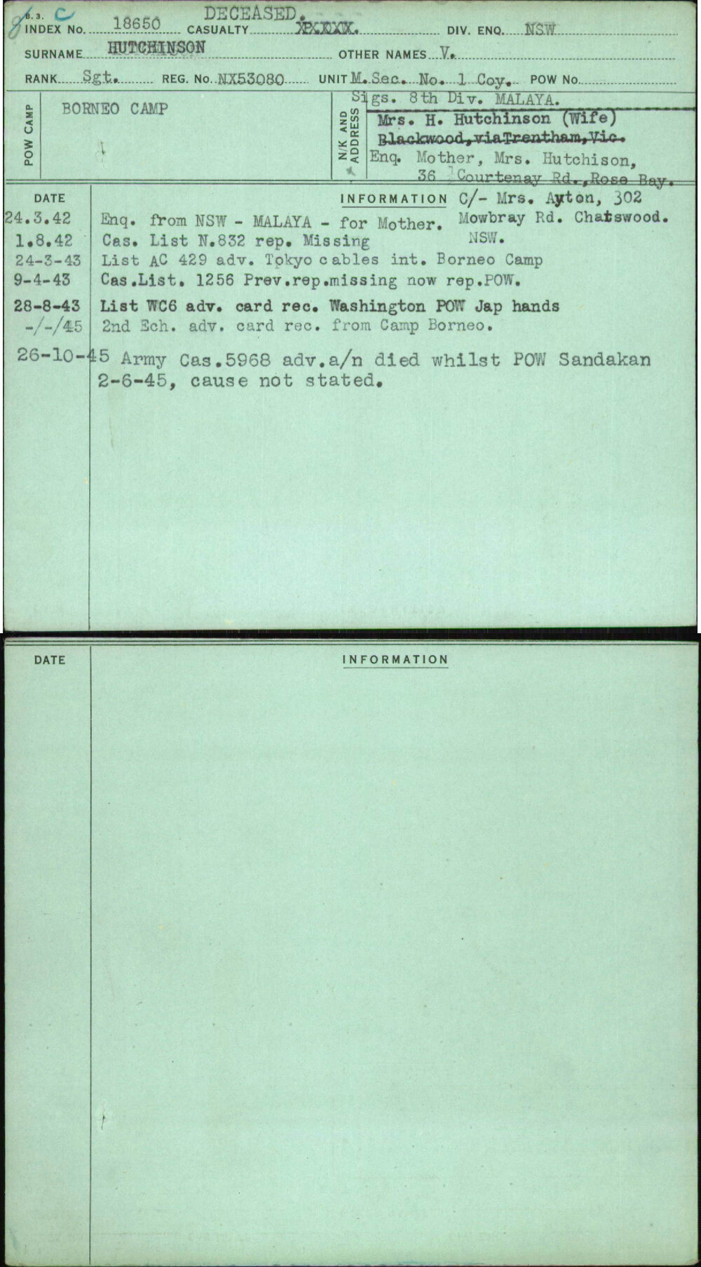 Hutchinson, V, NX53080