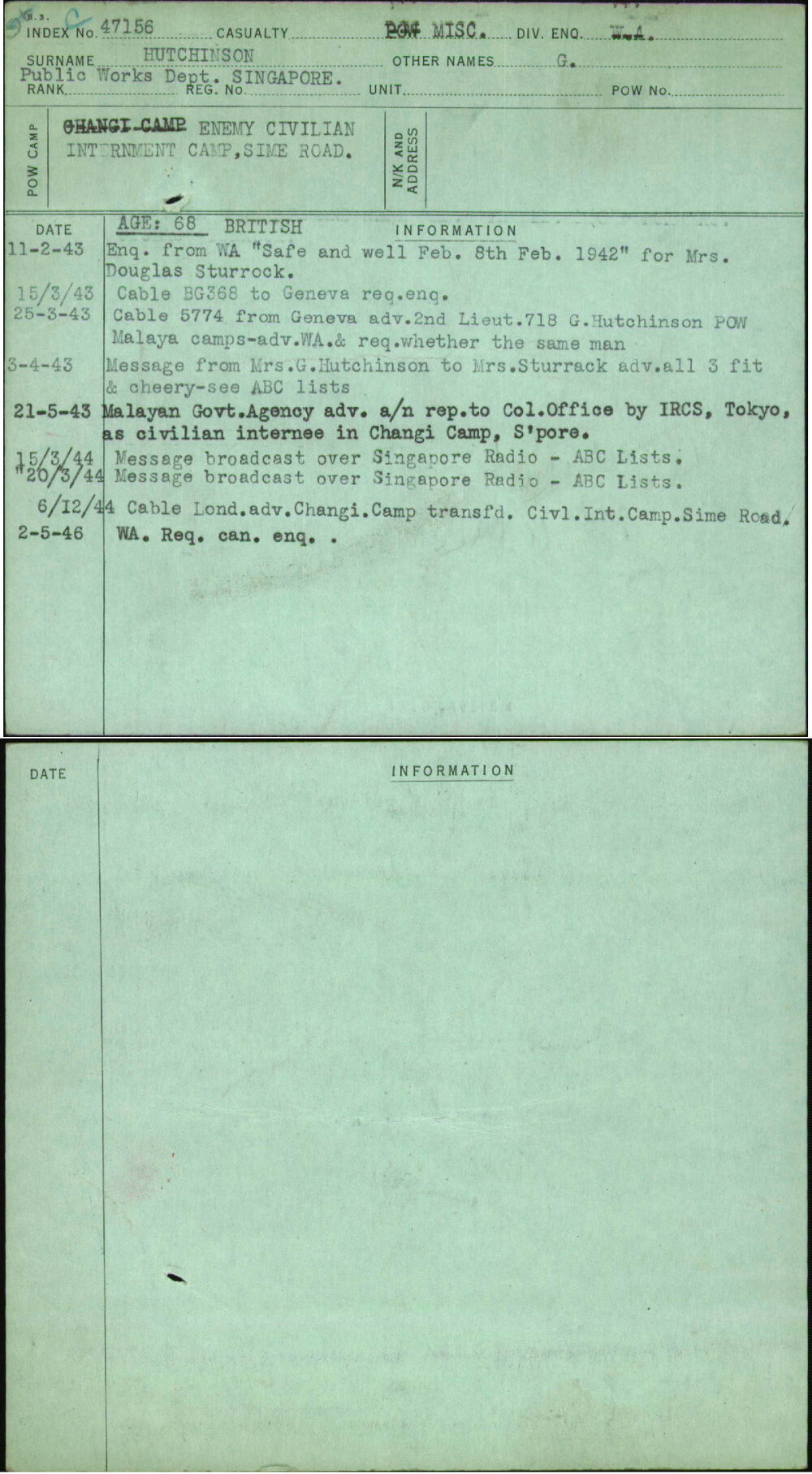 Hutchinson, G, Singapore