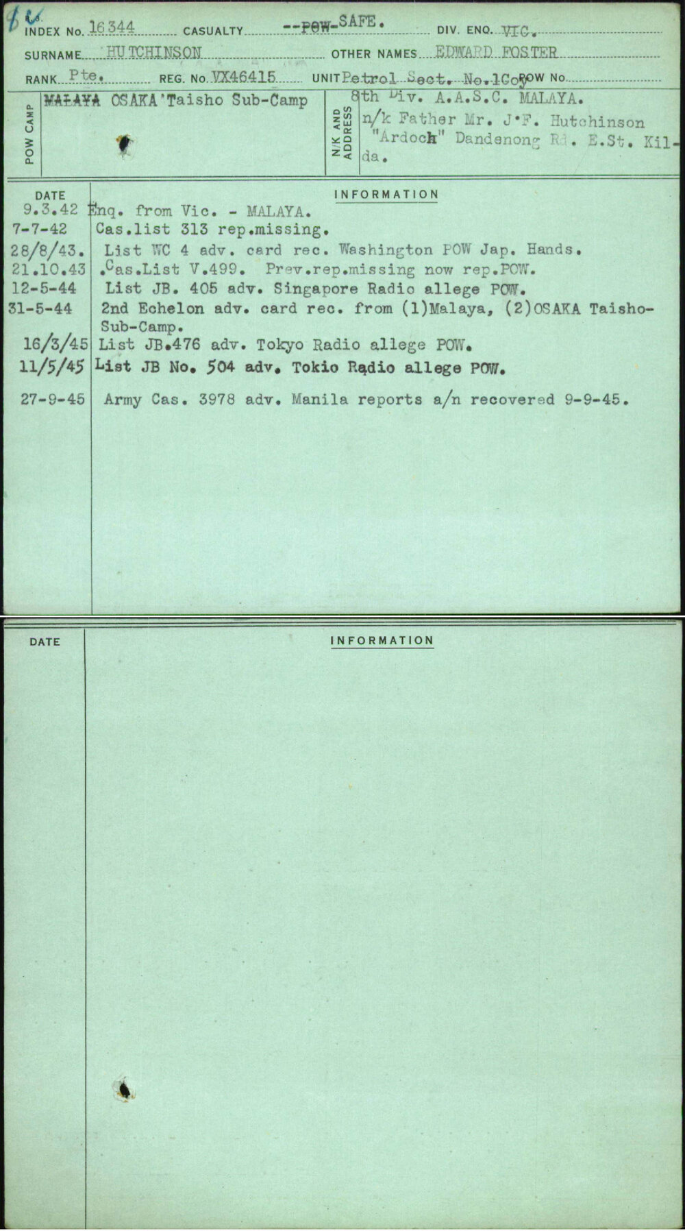 Hutchinson, Edward Foster, VX46415