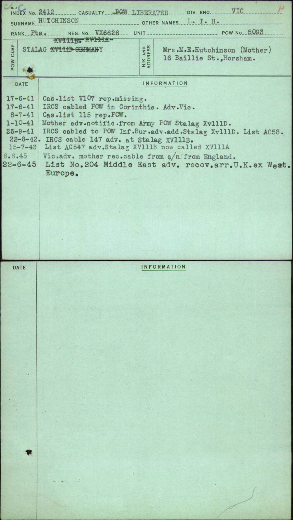 Hutchinson, L T H, VX6626