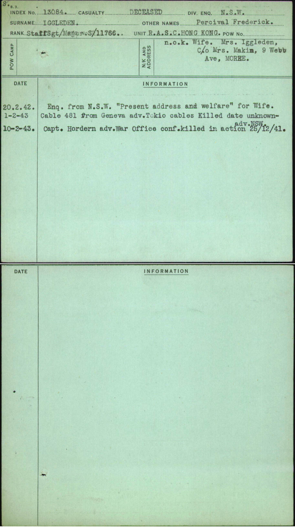 Iggleden, Percival Frederick, S-11766