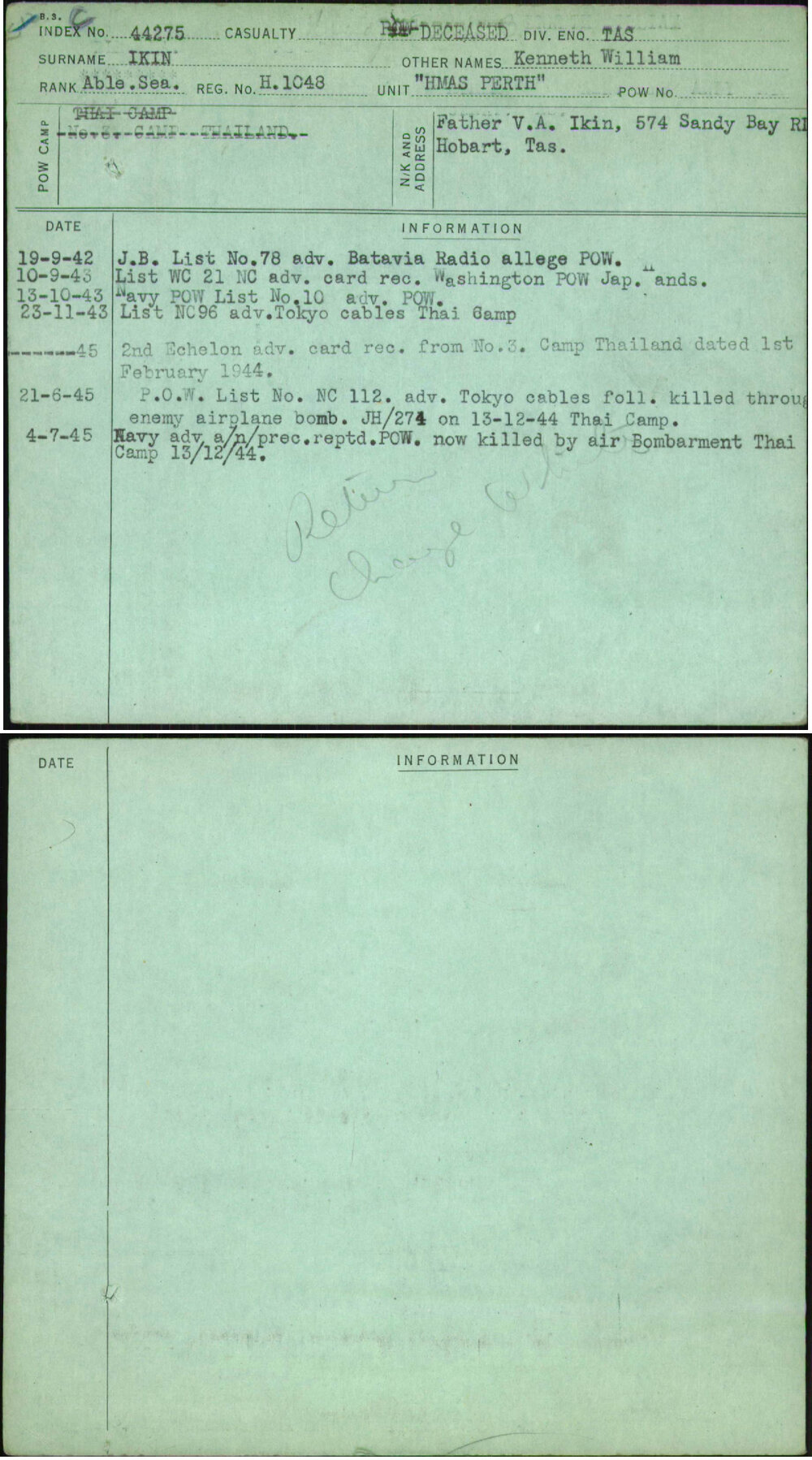 Ikin, Kenneth William, H1048