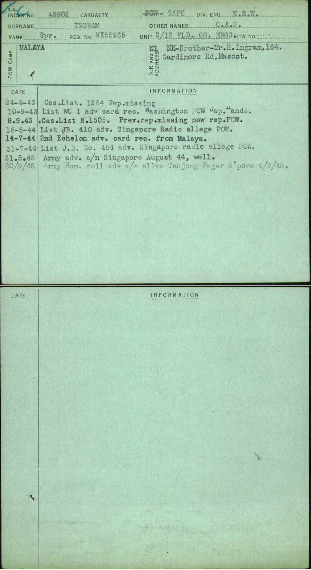 Ingram, C A H, NX55935